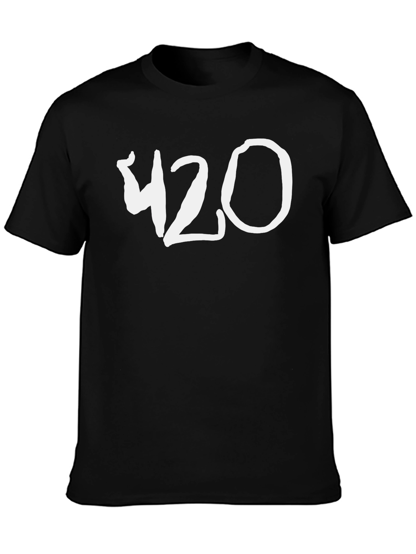 Black 420 Graphic Tee - Relaxed Fit Cotton T-Shirt view 3