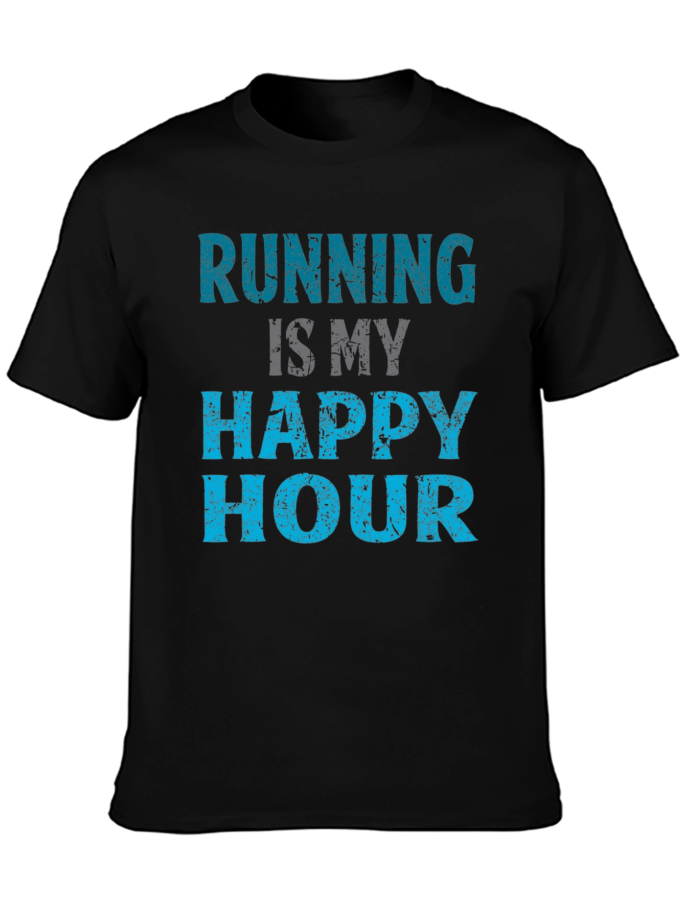 Black Running is My Happy Hour T-Shirt view 3