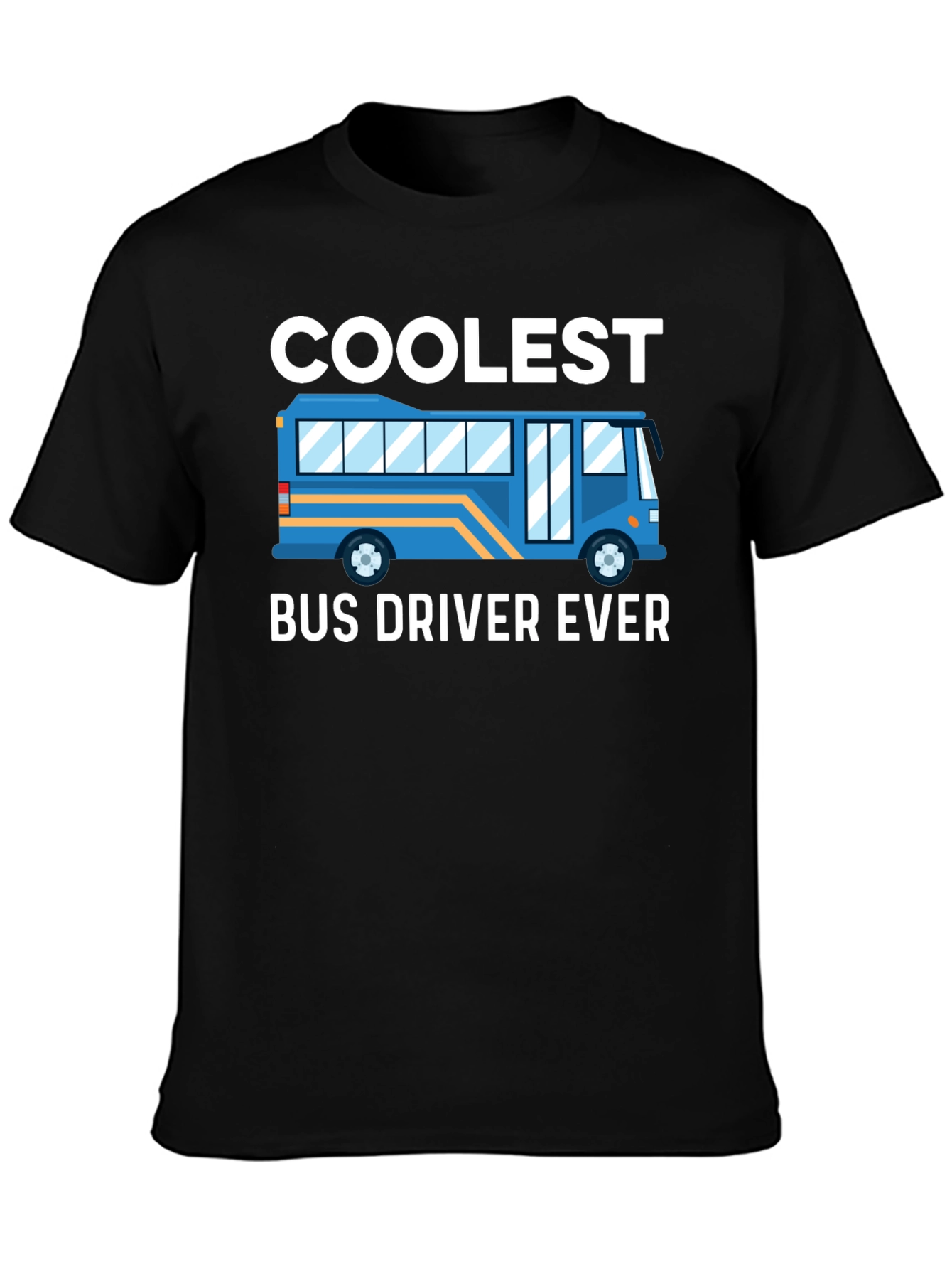 Black Coolest Bus Driver Ever T-Shirt view 3