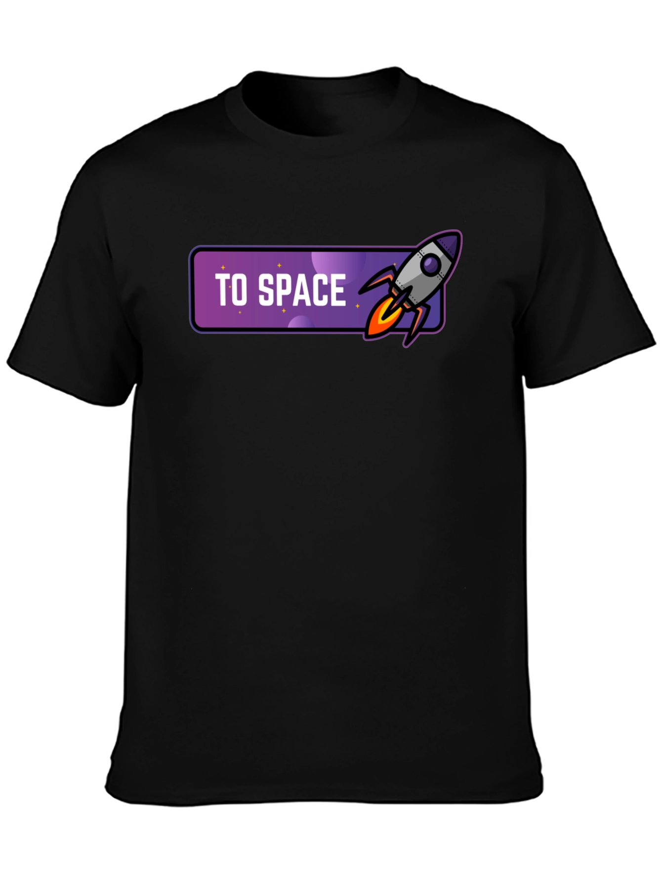 Black To Space T-Shirt - Rocket Graphic Tee view 3