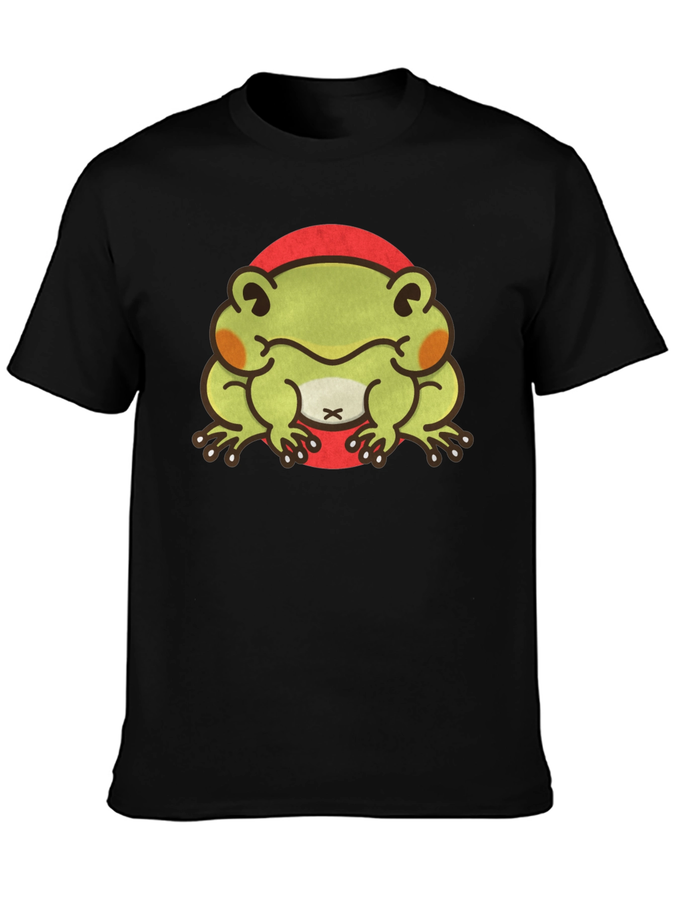 Black Cute Frog Graphic Tee - Unisex Black T-Shirt view 3