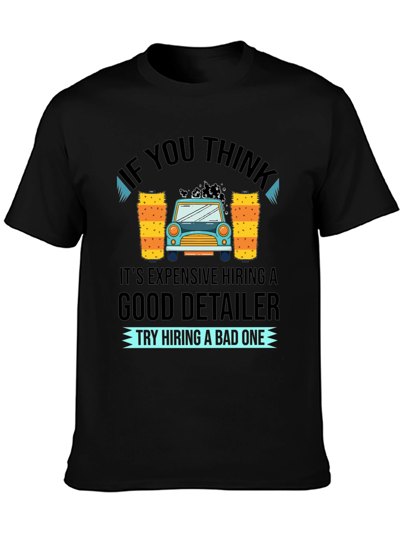 Black Car Detailer T-Shirt - Funny Car Wash Gift view 3