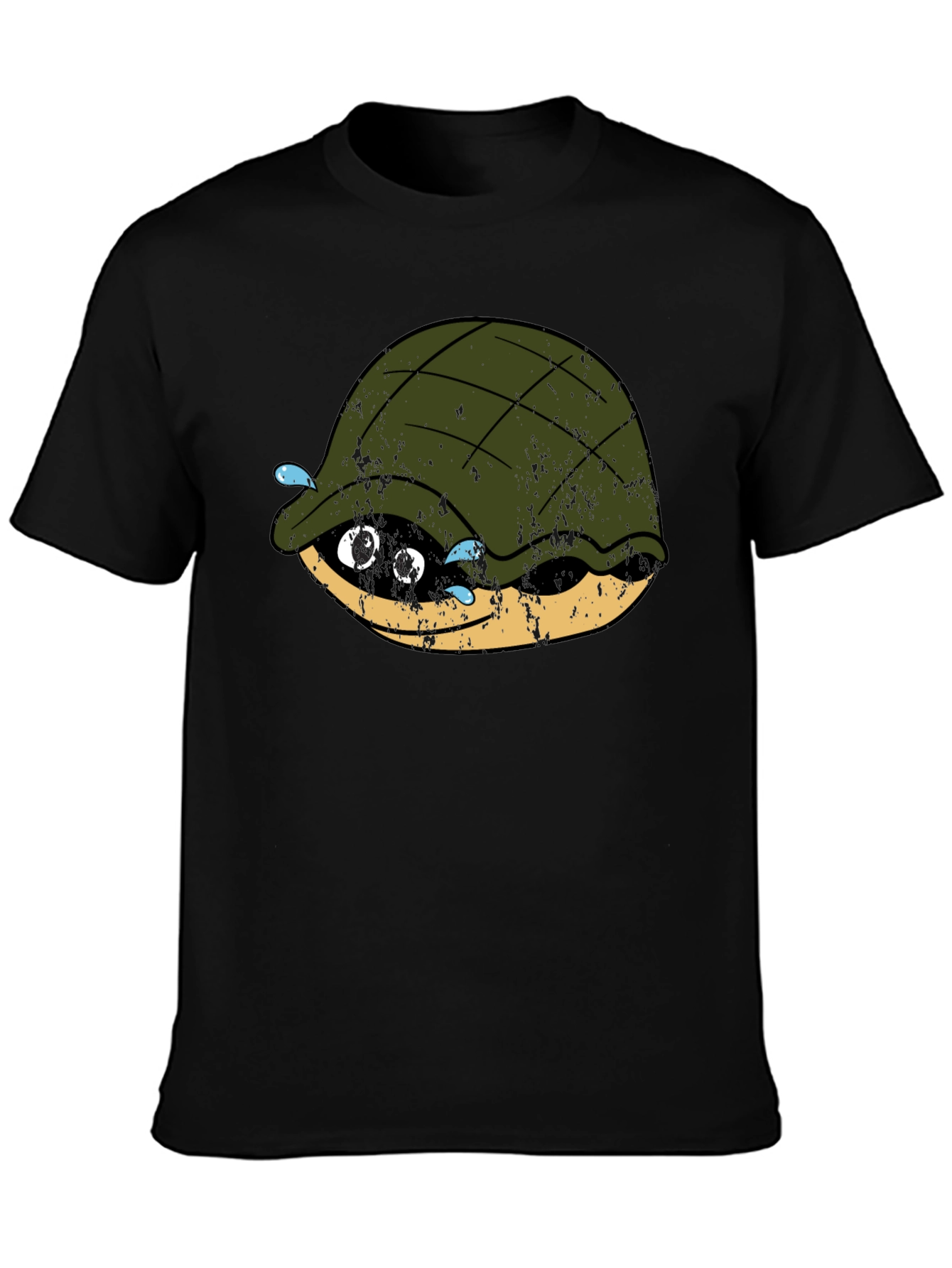 Black Funny Turtle Graphic T-Shirt - Black view 3