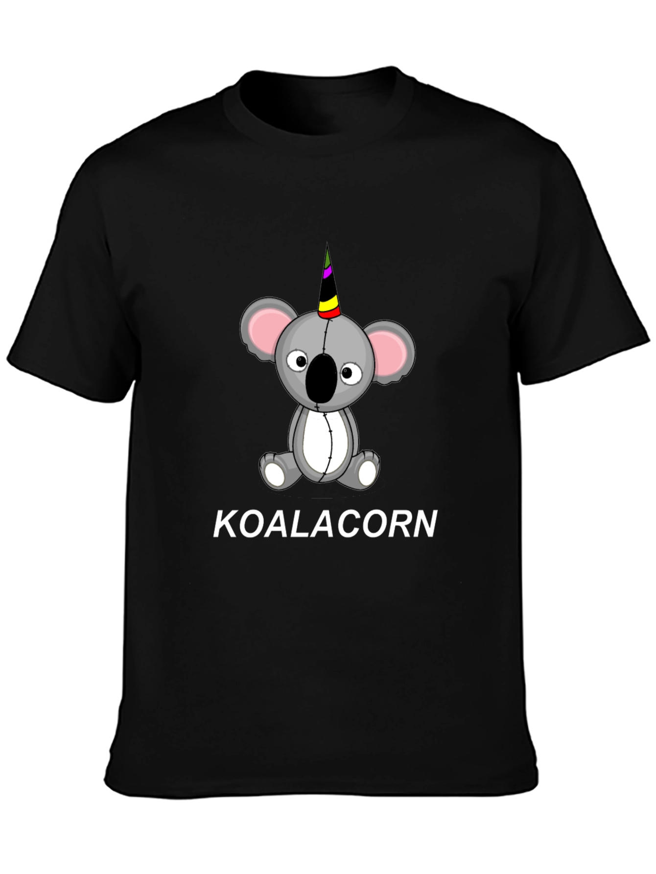 Black Koalacorn Black T-Shirt - Unisex Graphic Tee view 3