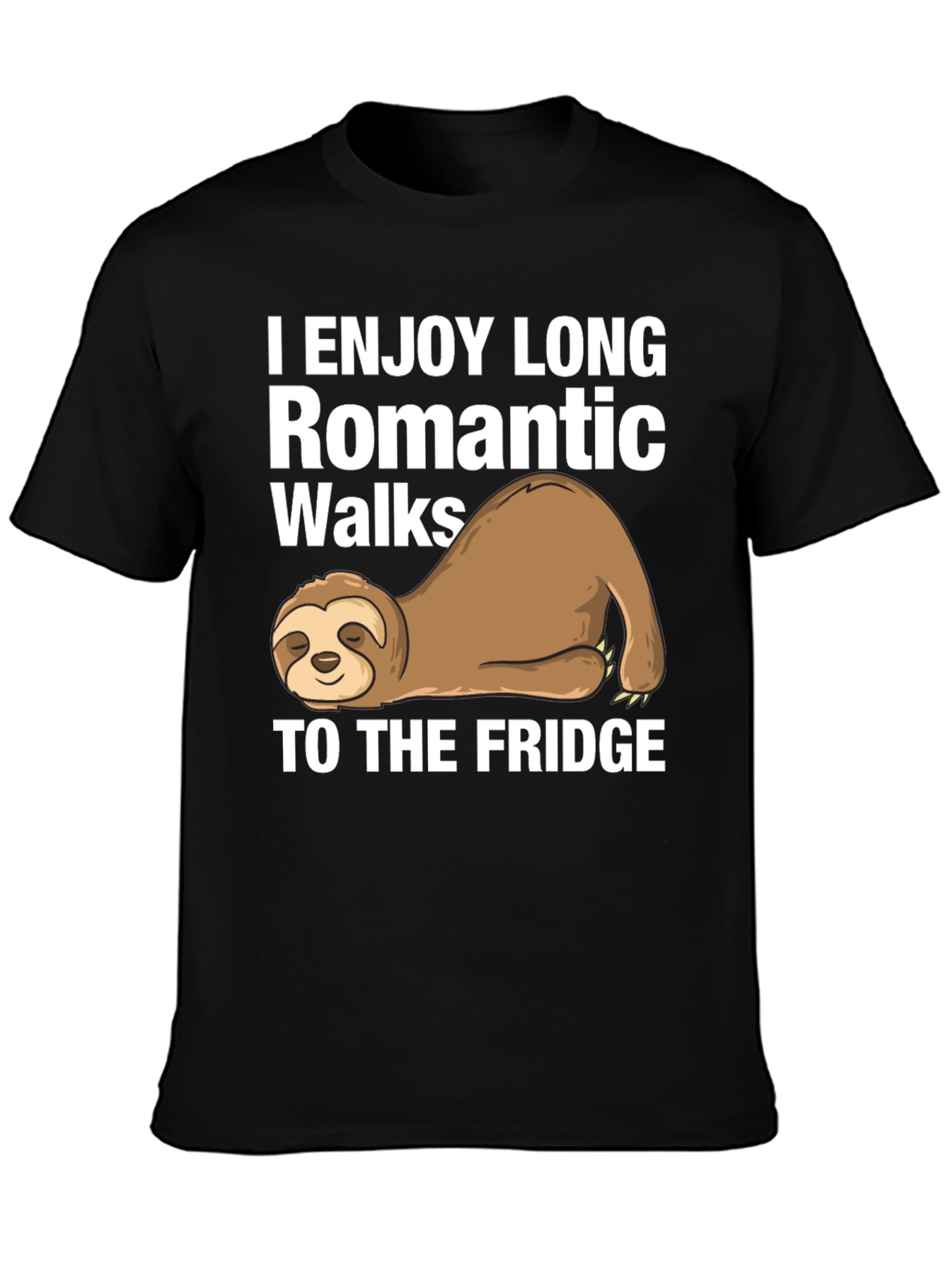 Black Romantic Walks Sloth T-Shirt view 3