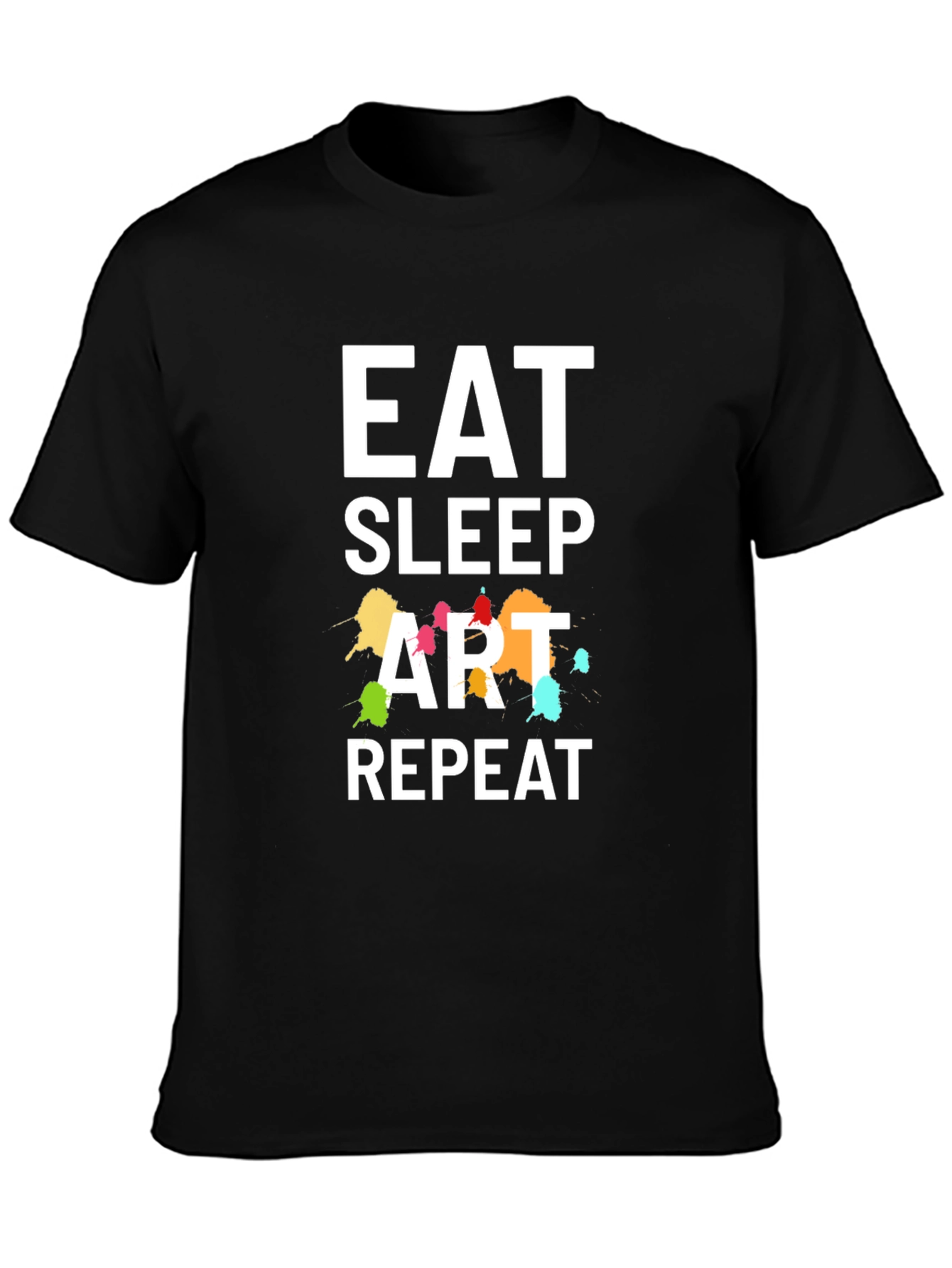 Black Eat Sleep Art Repeat Graphic T-Shirt view 3