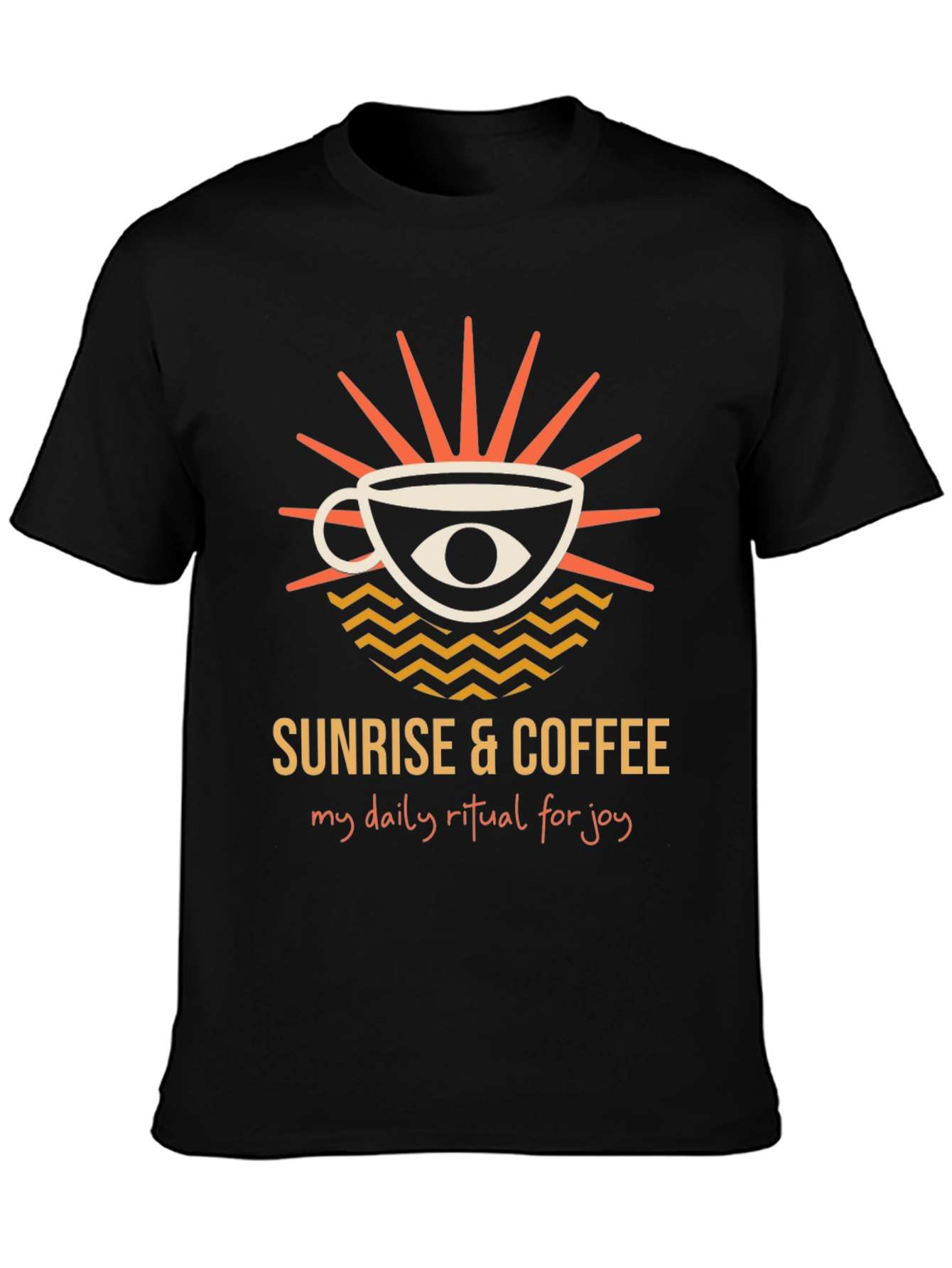 Black Sunrise & Coffee Graphic Tee - Daily Ritual Joy view 3