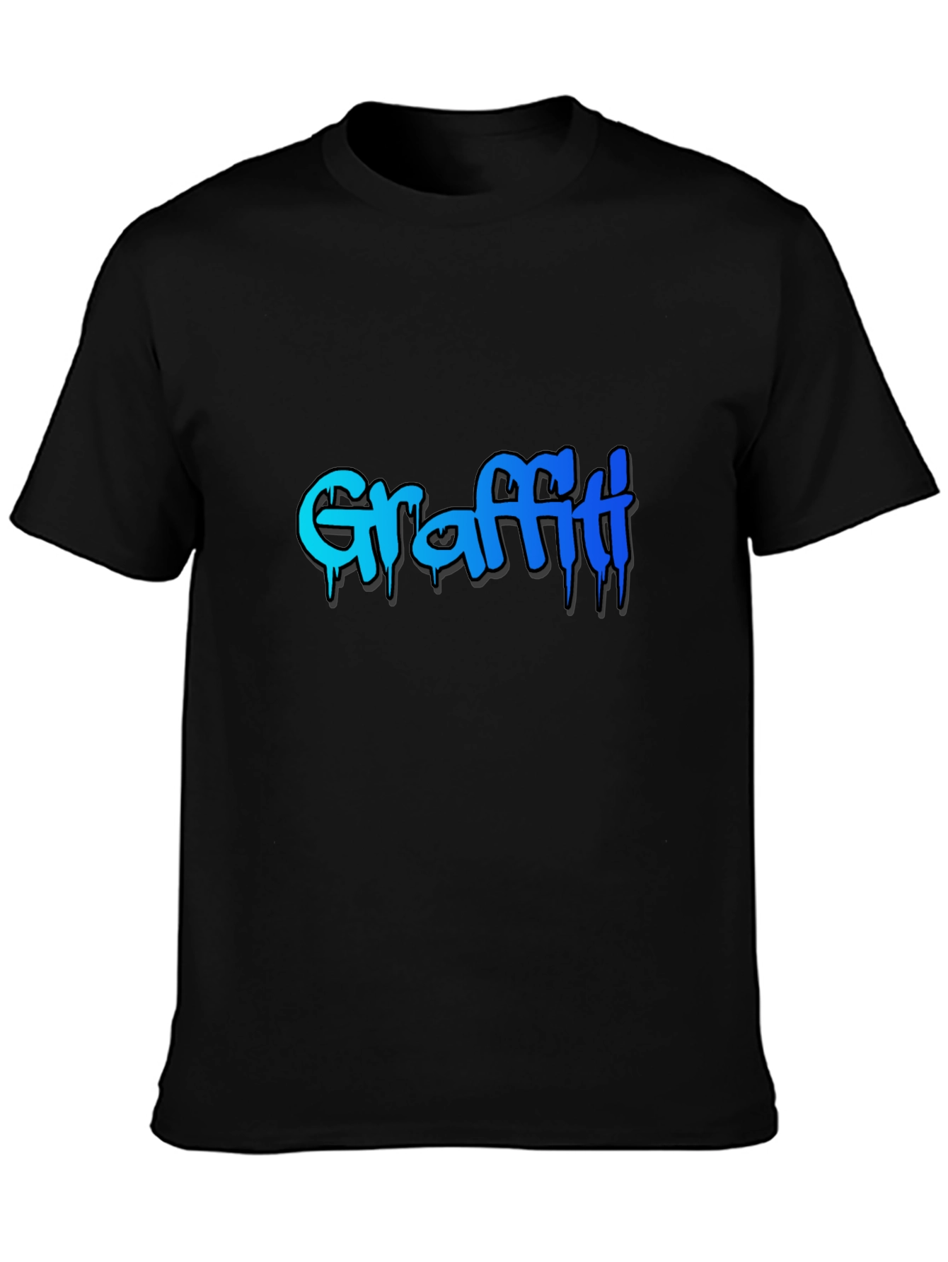 Black Graffiti Style Graphic Print T-Shirt view 3