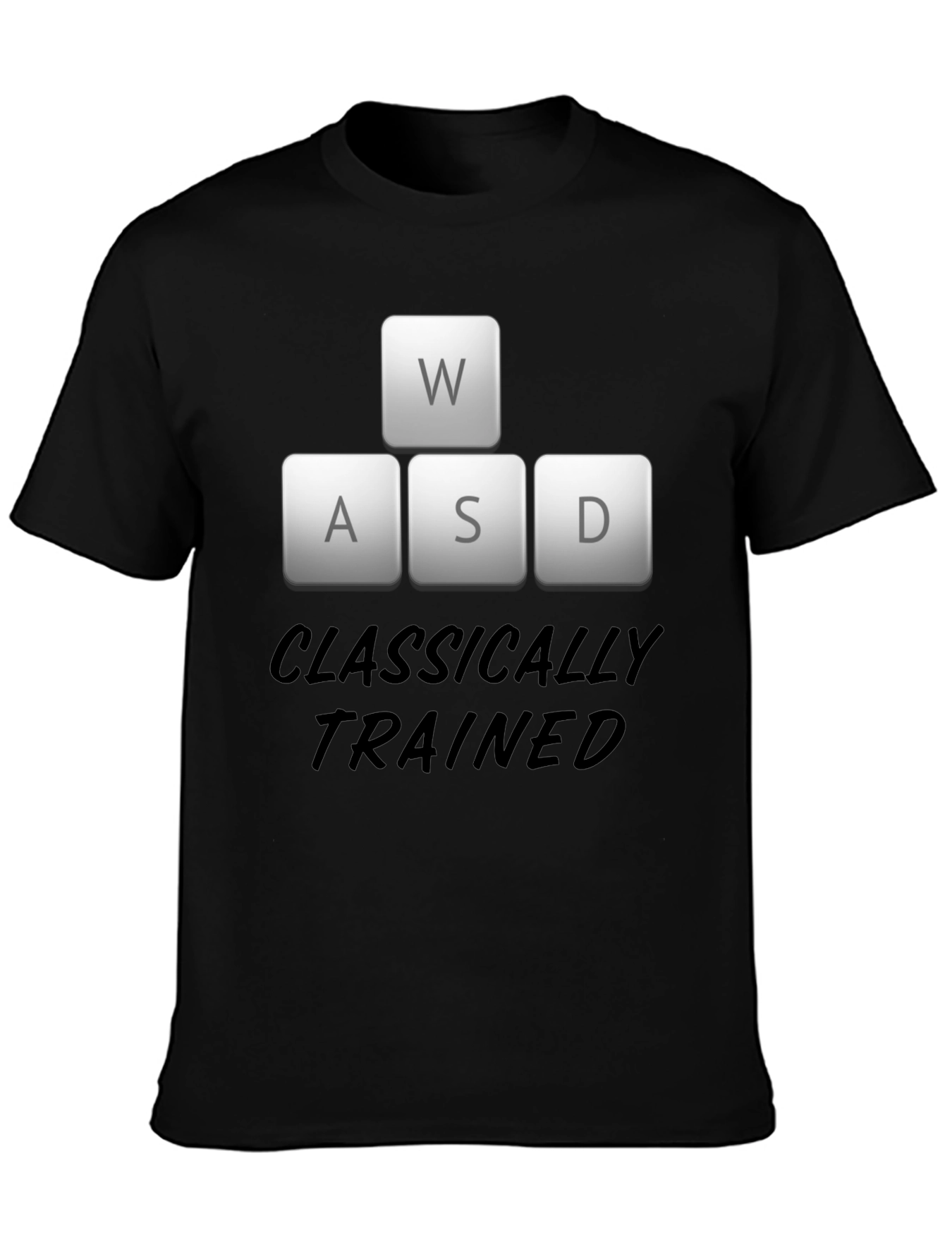 Black Classically Trained Gamer Black T-Shirt view 3