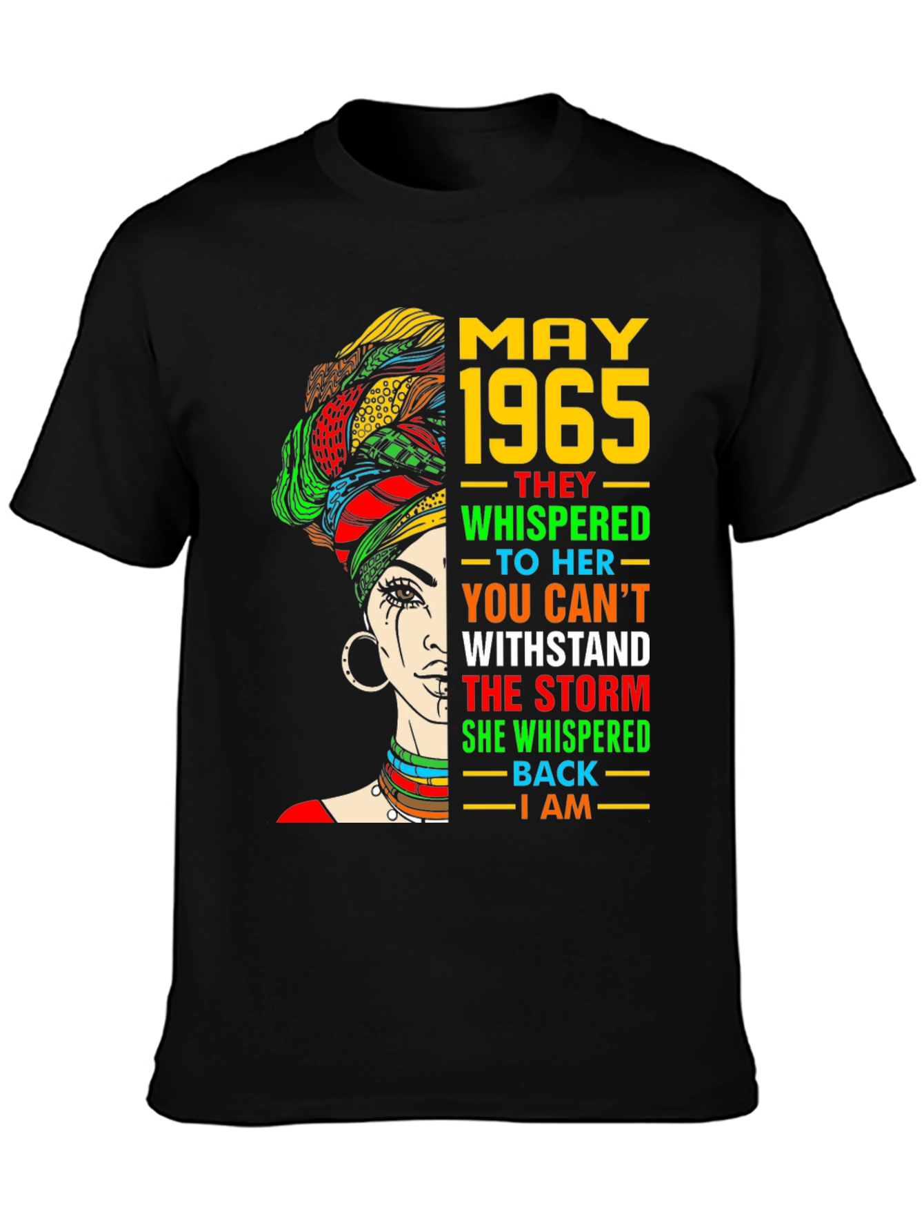 Black May 1965 Woman T-Shirt - Empowering Birthday Gift view 3