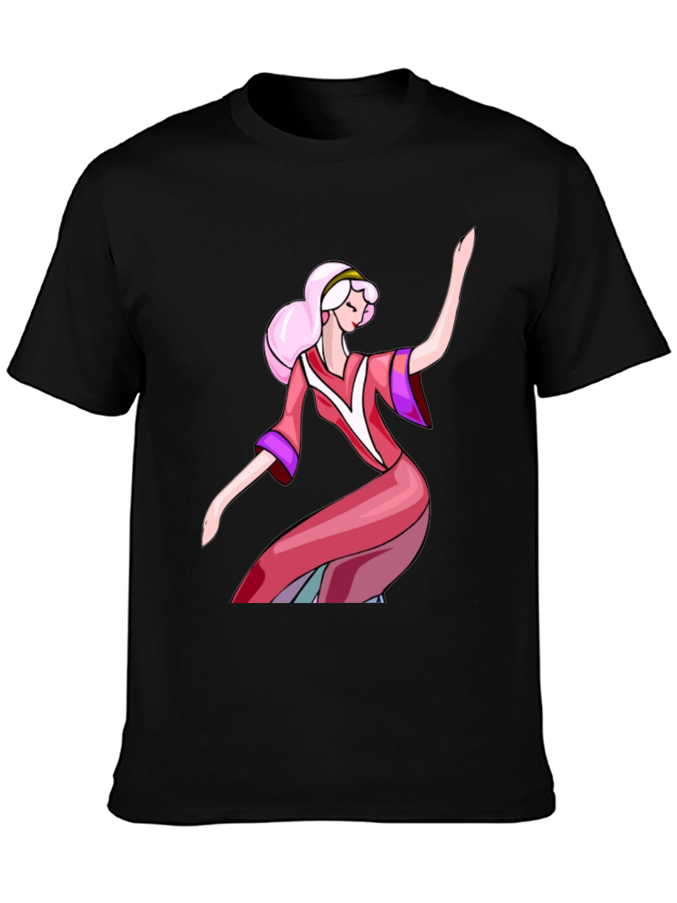 Black Anime Princess Graphic Tee - Stylish & Unique Design view 3