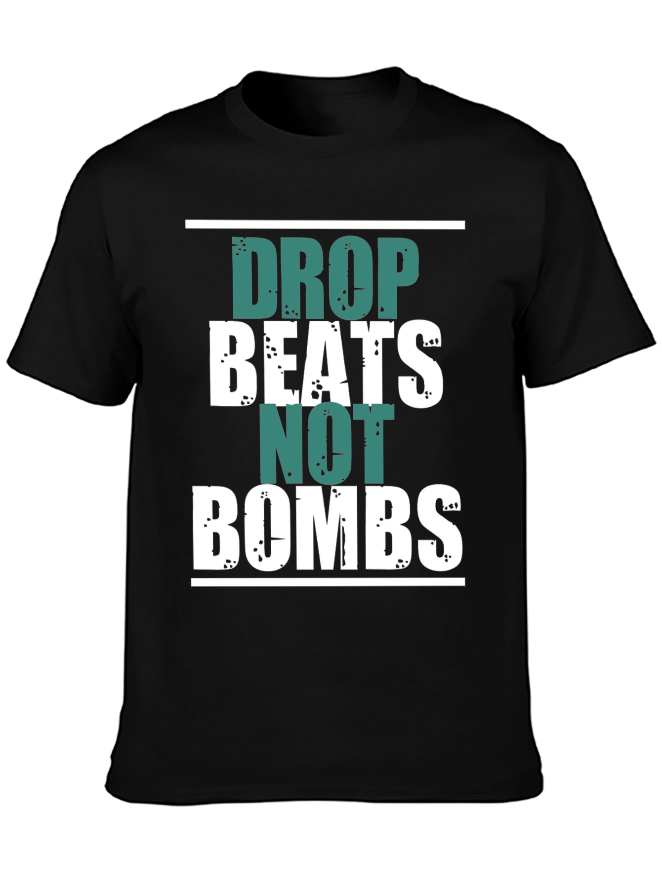 Black Drop Beats Not Bombs Graphic Tee view 3