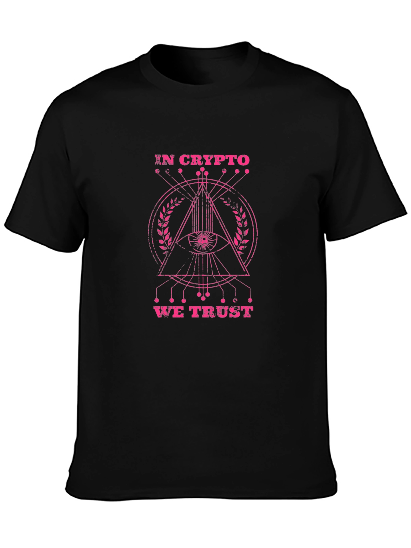 Black In Crypto We Trust T-Shirt - All Seeing Eye Design view 3