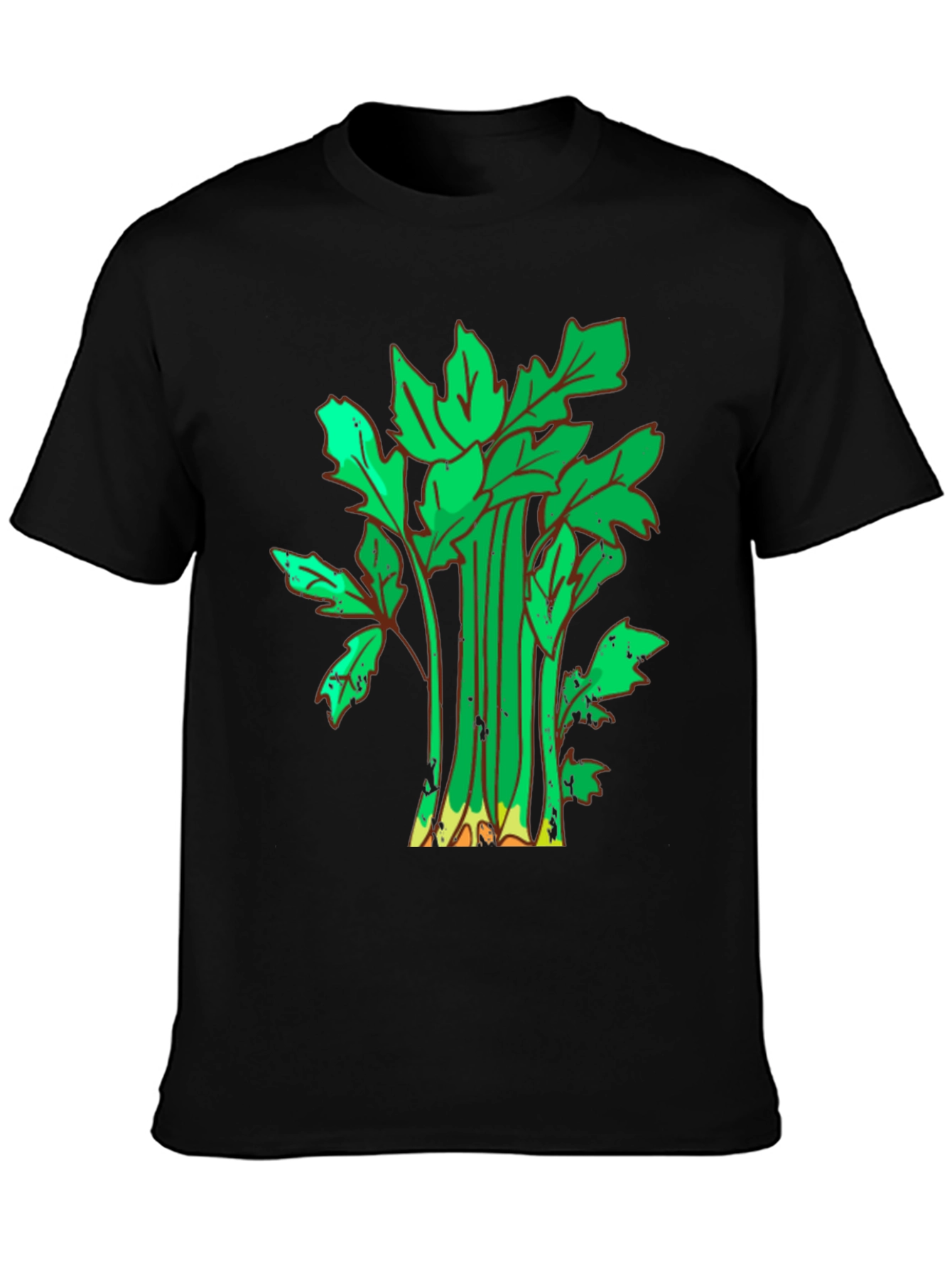 Black Celery Graphic Tee - Fun Food Shirt view 3