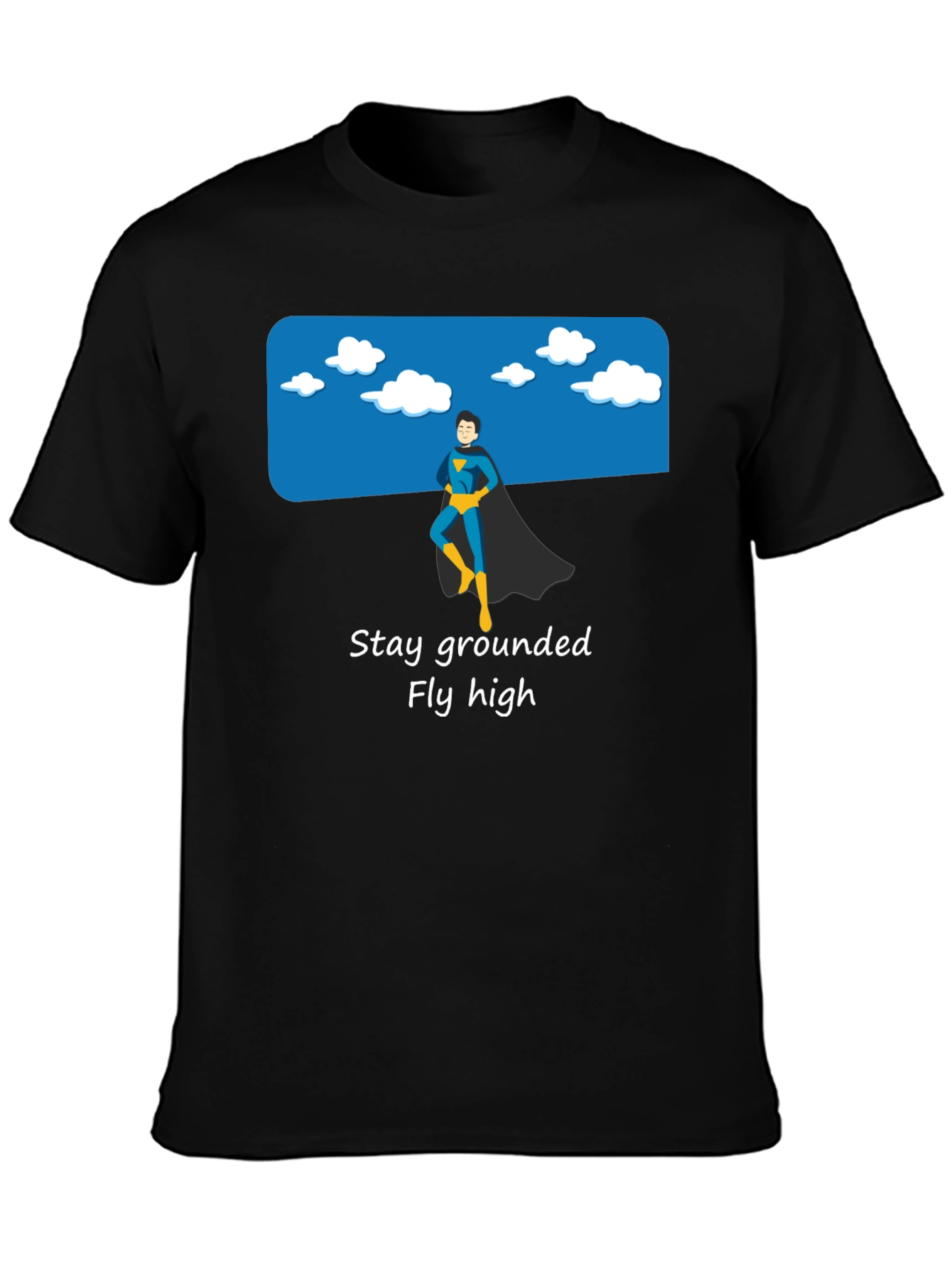 Black Stay Grounded Graphic Tee - Superhero Style view 3