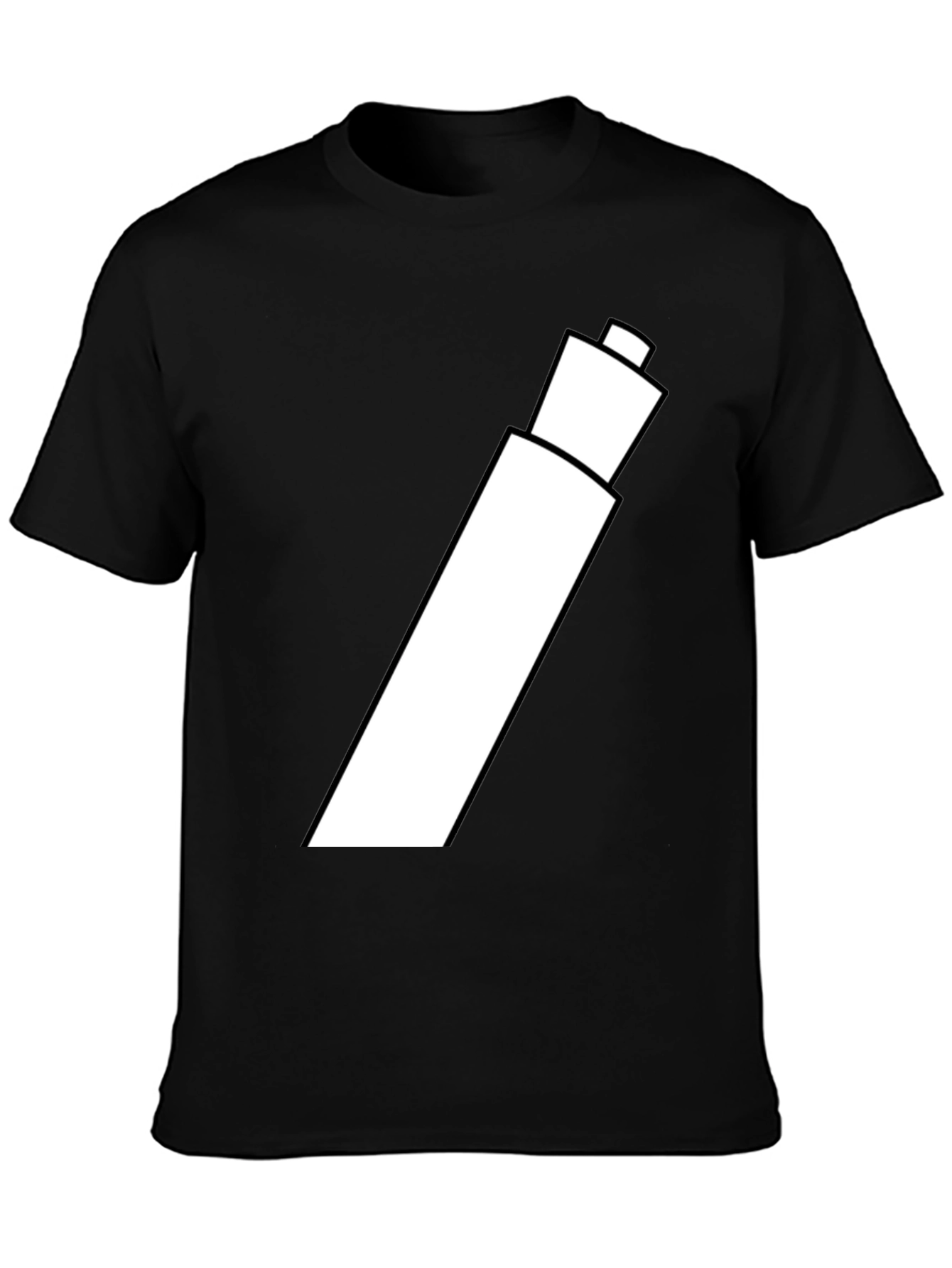 Black Men's Black Graphic T-Shirt - White Marker Design view 3