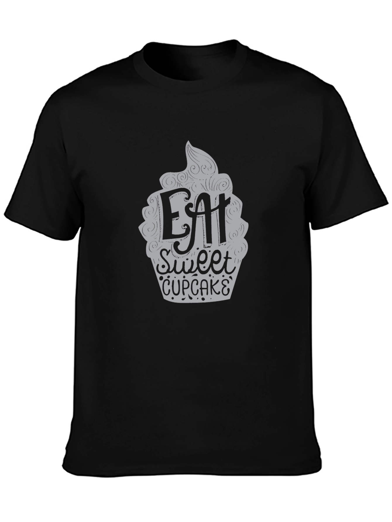 Black Eat Sweet Cupcake Graphic Tee view 3