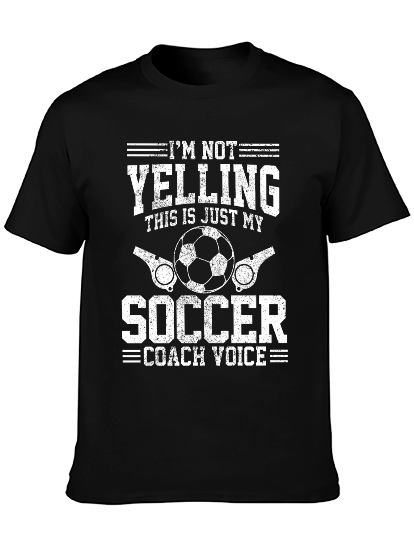 Black Soccer Coach Voice T-Shirt - Funny Graphic Tee view 3