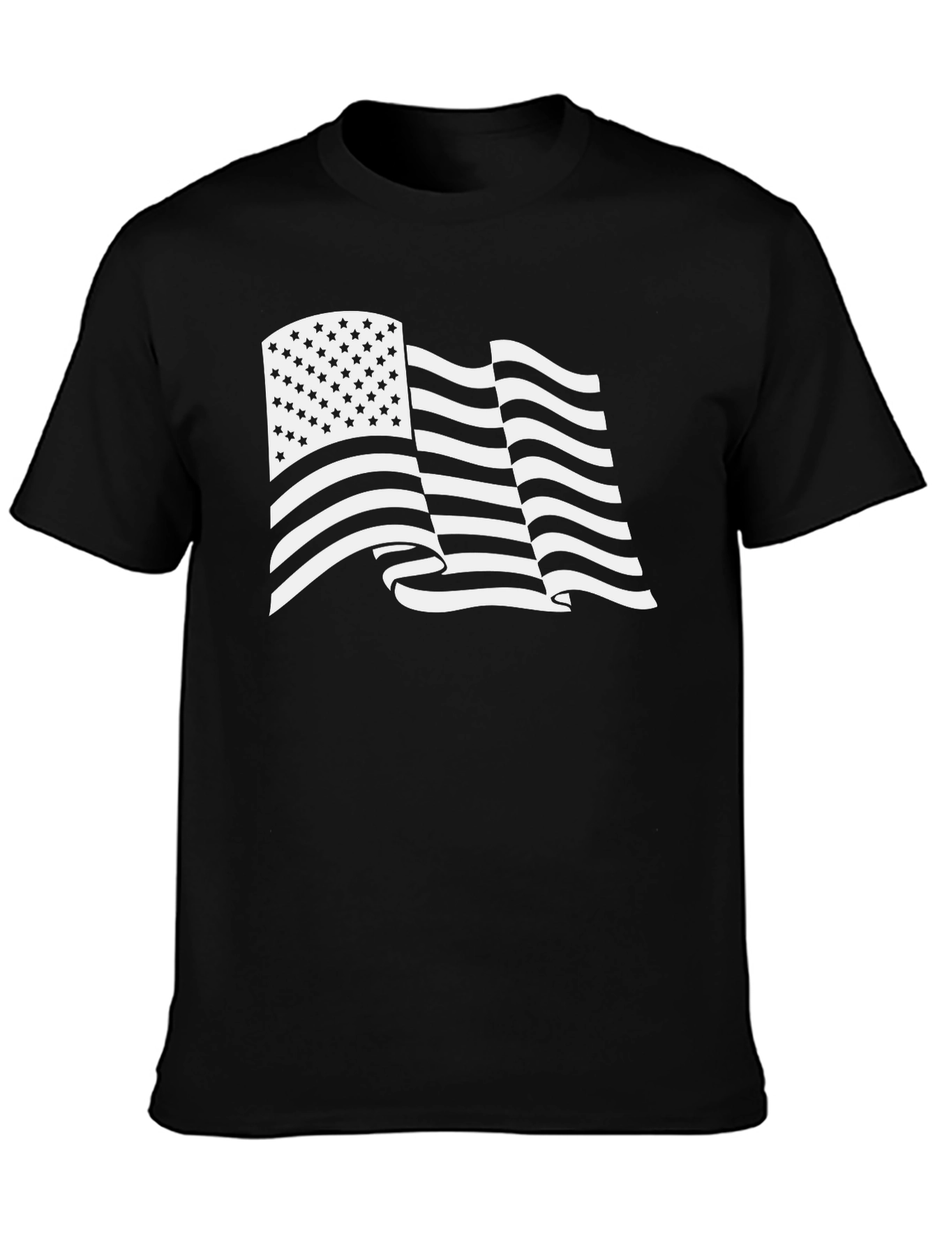 Black American Flag Graphic T-Shirt - Patriotic Style view 3