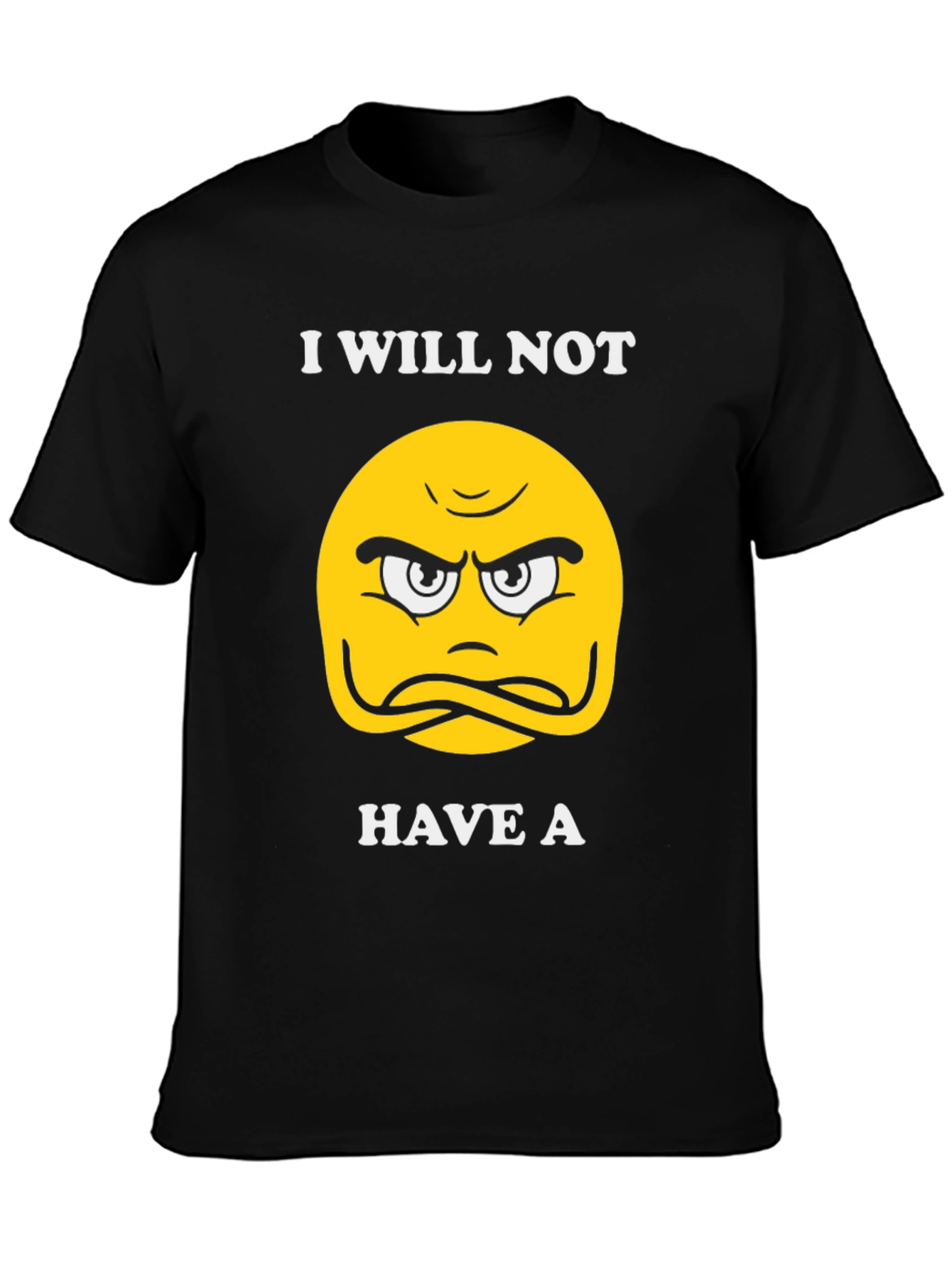 Black Grumpy Emoji T-Shirt view 3