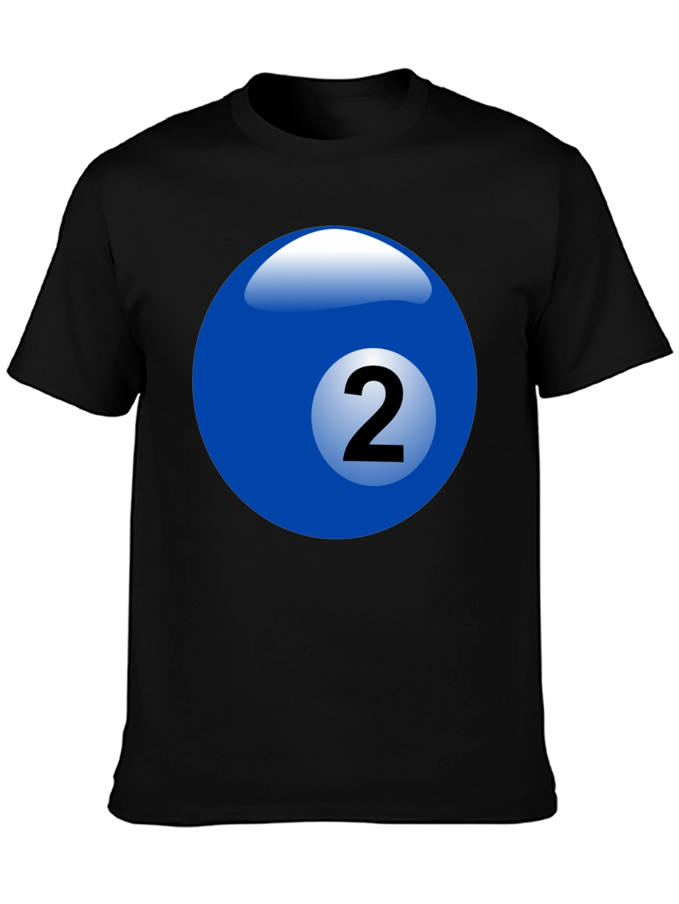 Black Billiard Ball Number 2 Graphic T-Shirt view 3