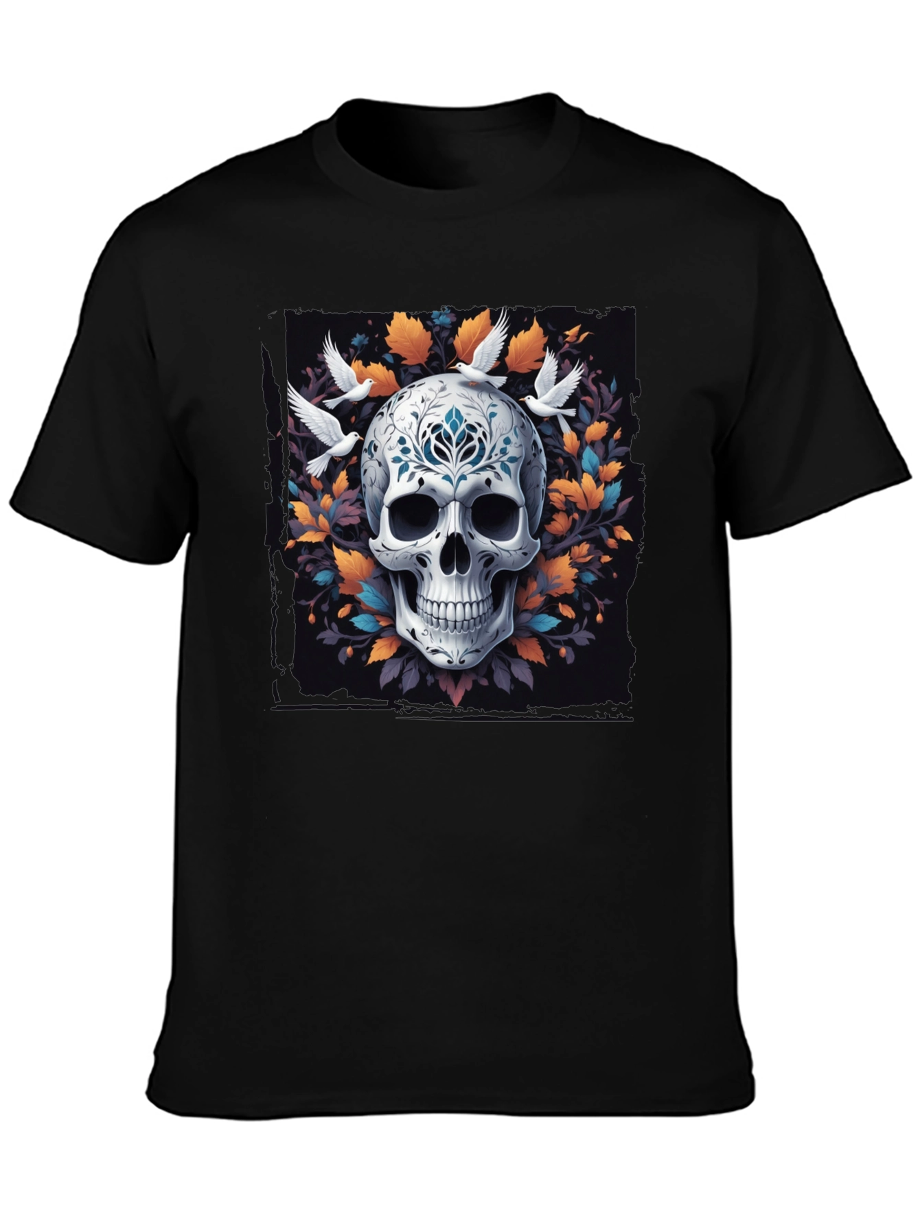 Black Skull & Dove Graphic Tee view 3