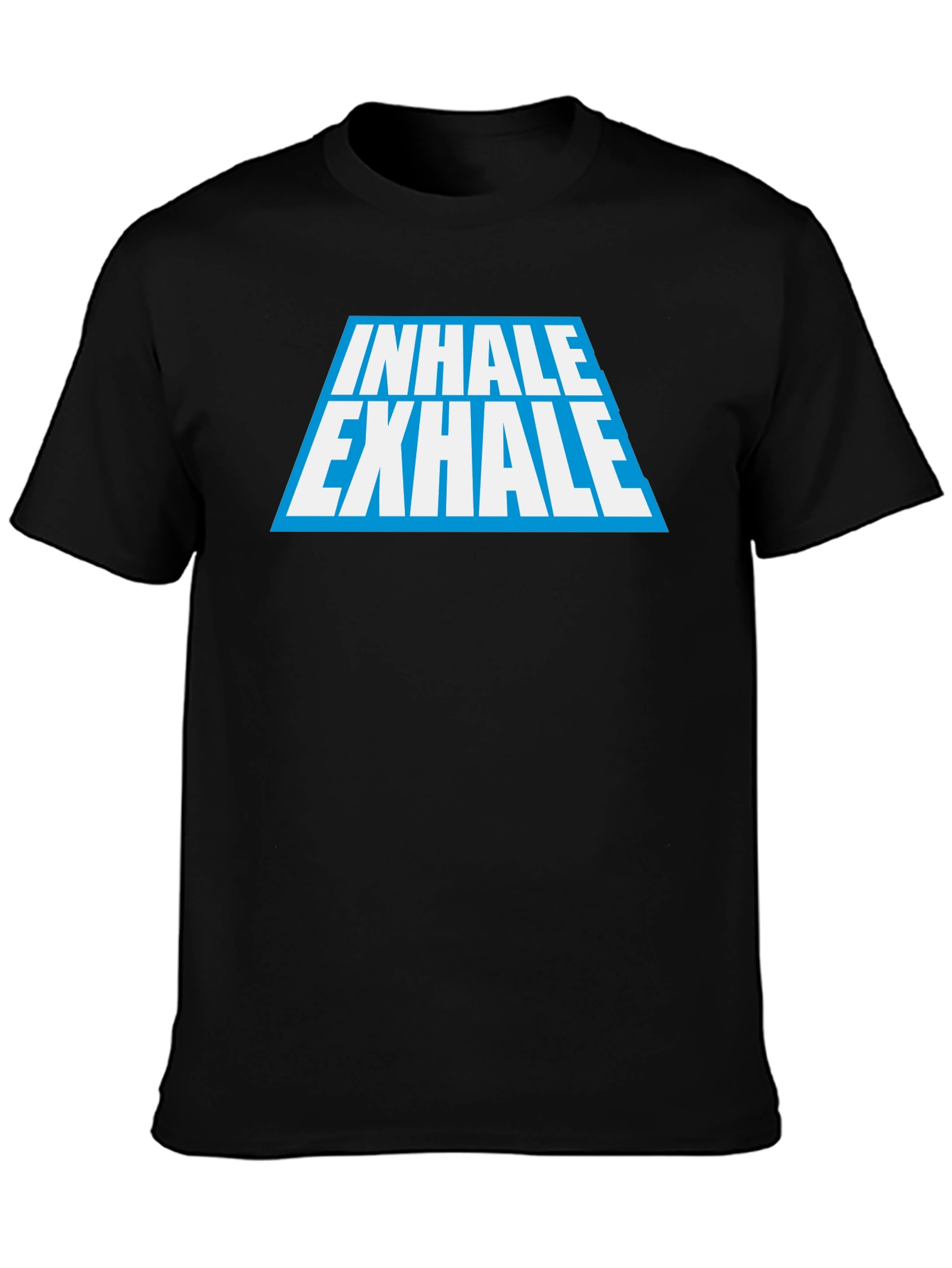 Black Inhale Exhale Graphic Tee - Black Cotton Blend view 3