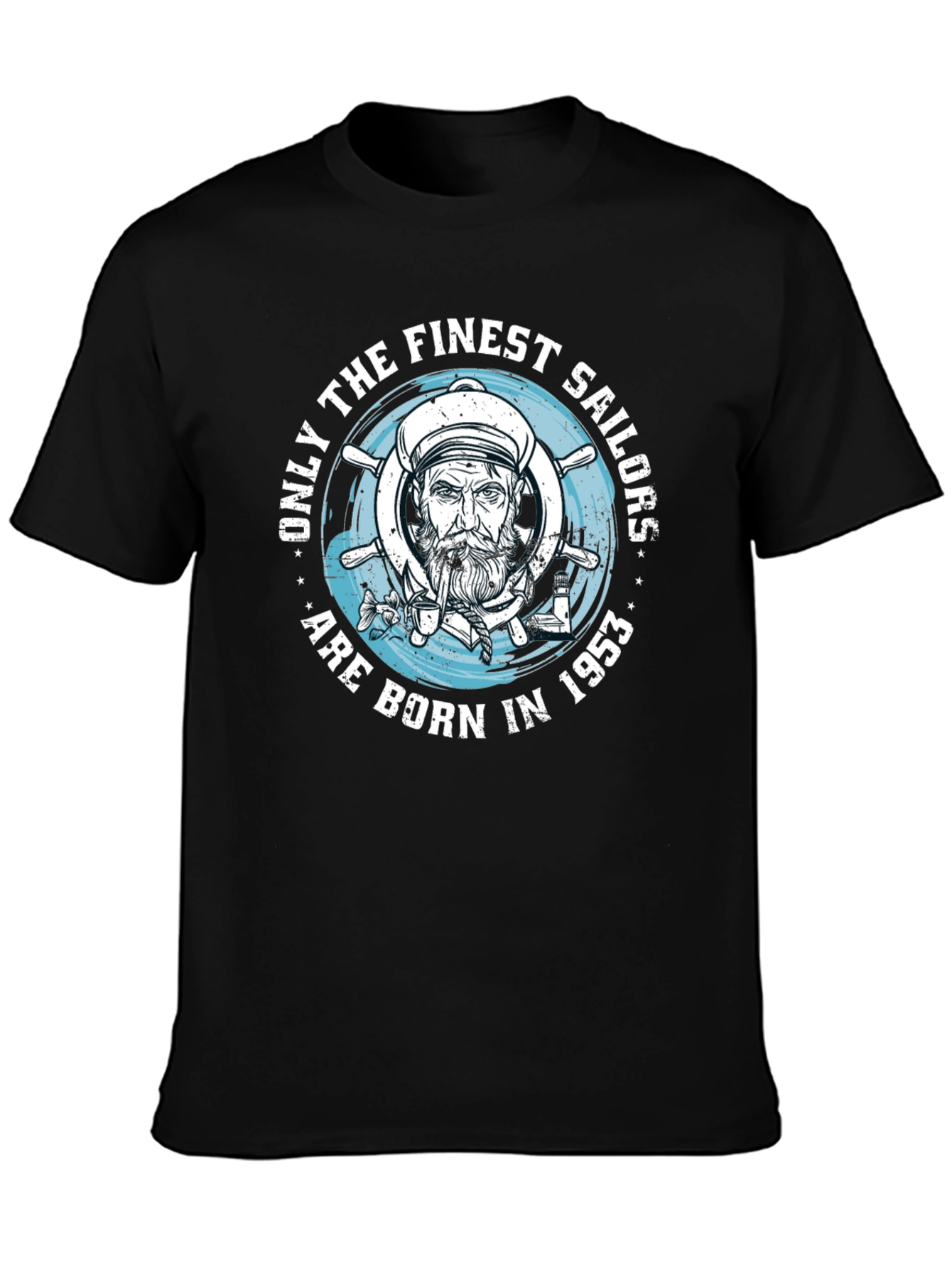 Black Finest Sailors Born in 1953 Graphic T-Shirt view 3