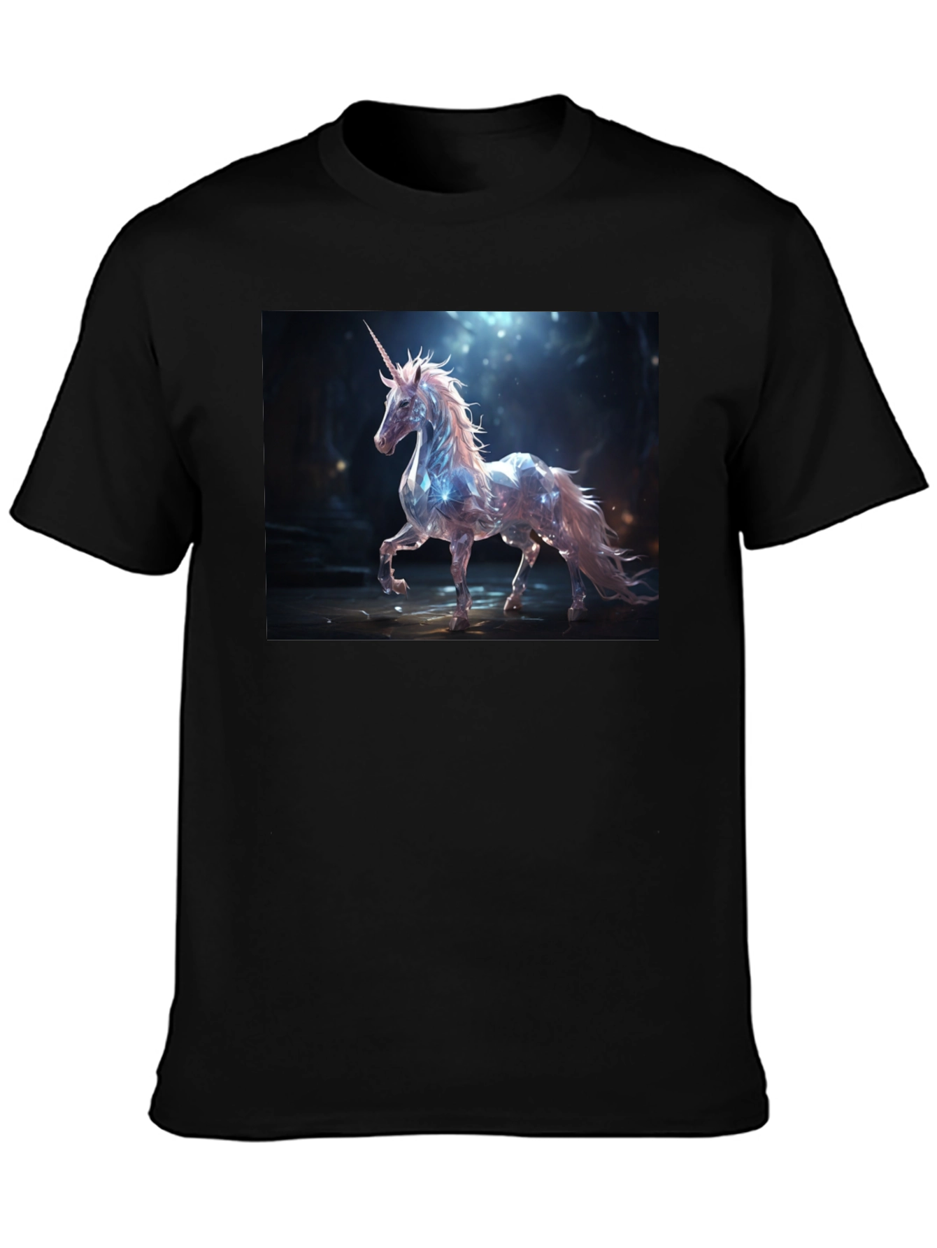 Black Mystical Unicorn Graphic Tee - Black view 3