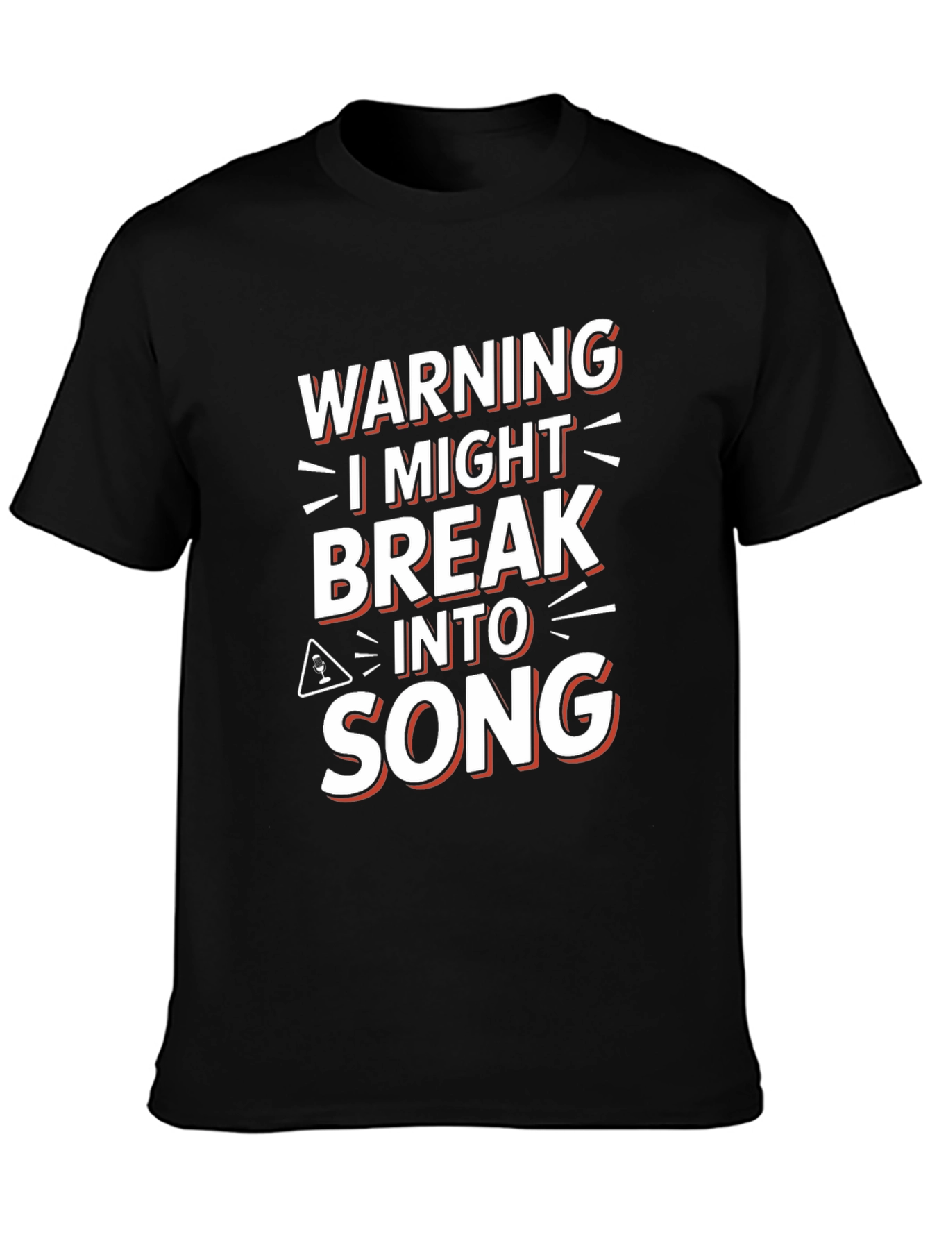 Black Warning I Might Break Into Song Graphic Tee view 3