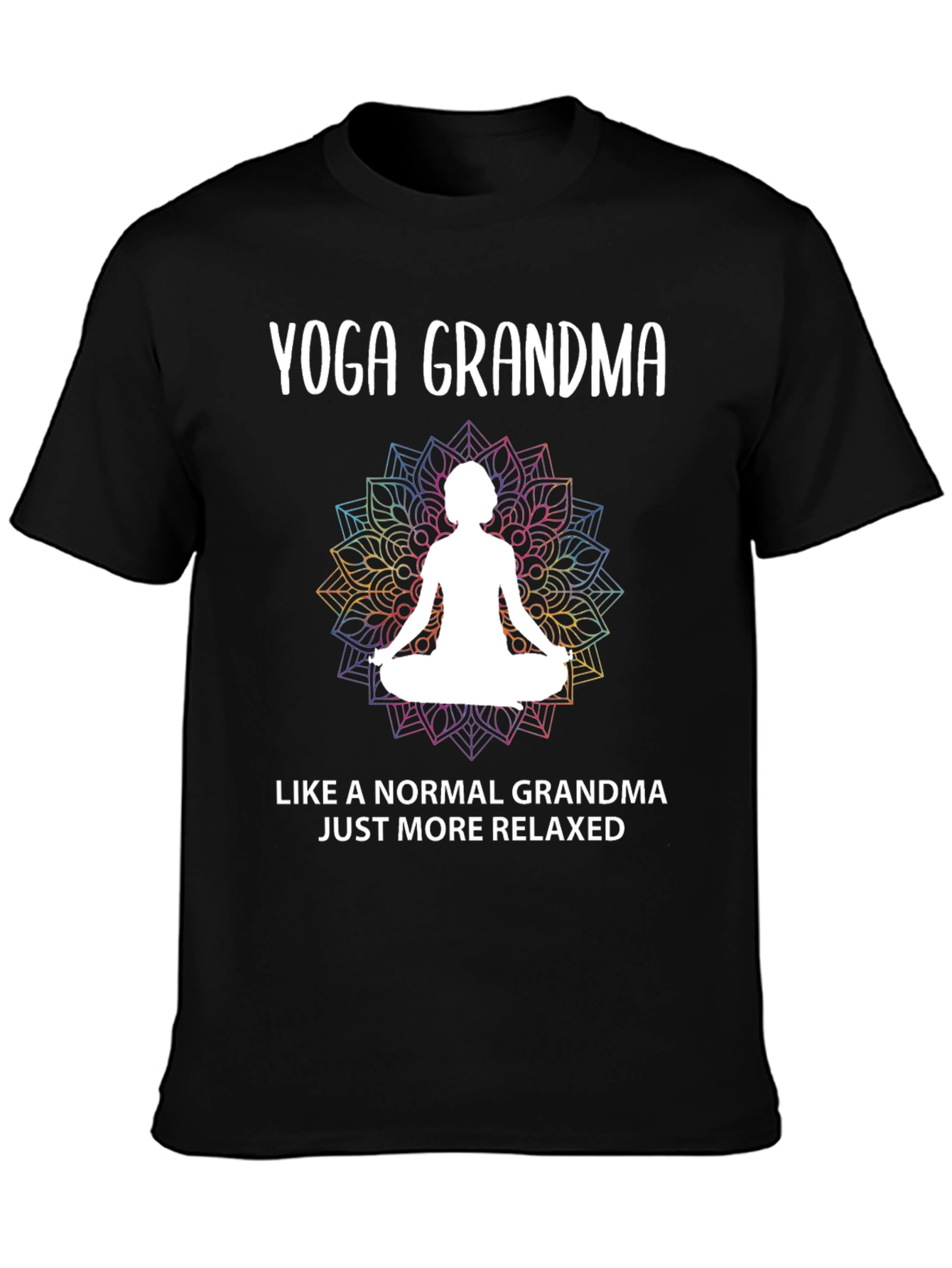 Black Yoga Grandma T-Shirt - Relaxed & Fun view 3