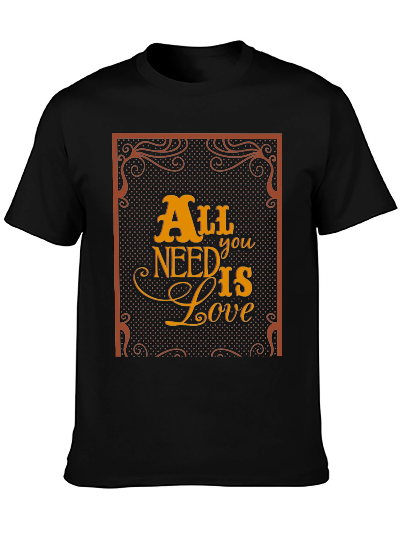 Black All You Need Is Love Graphic Tee view 3