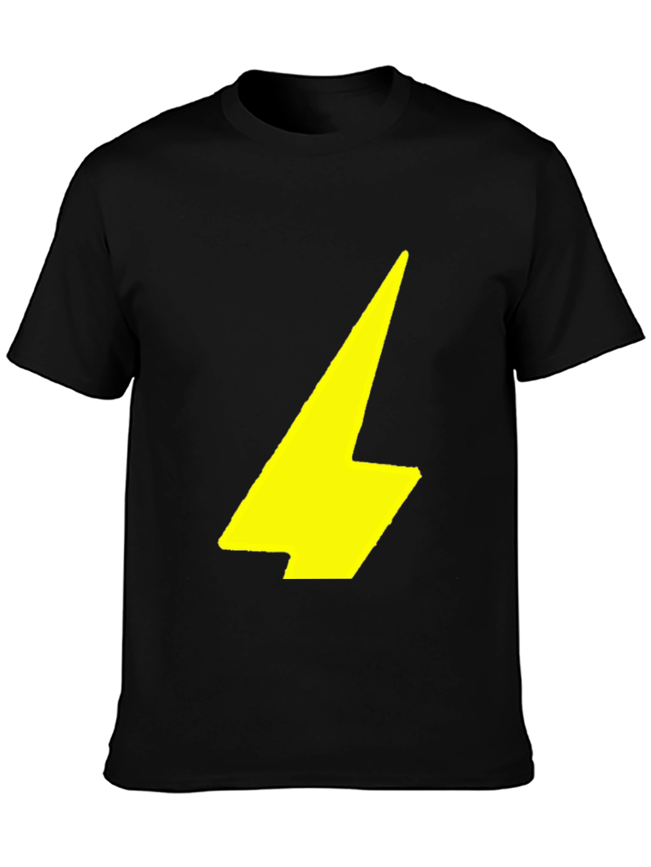 Black Black T-Shirt with Yellow Lightning Bolt Graphic view 3