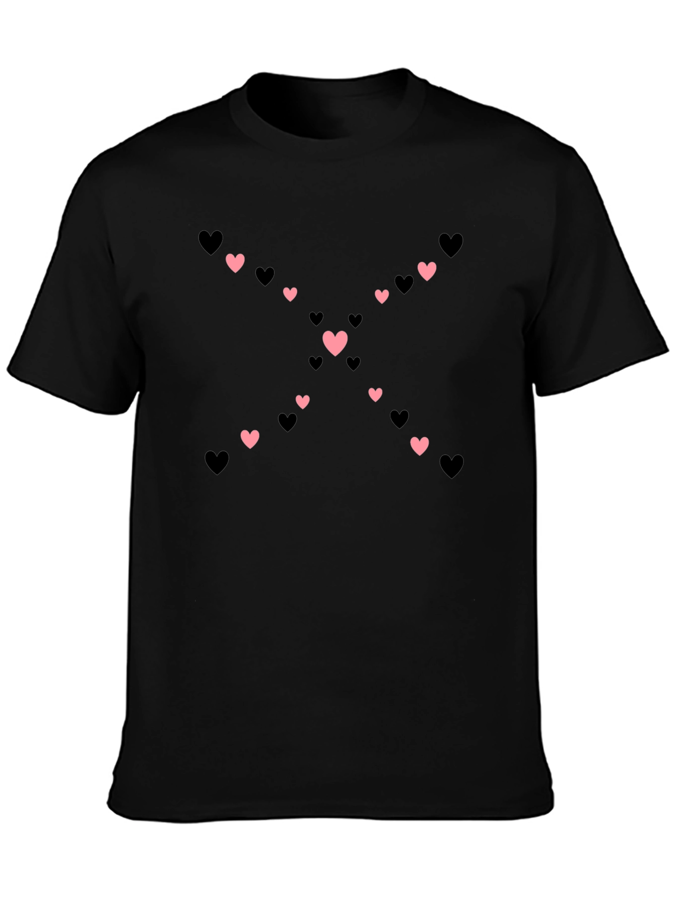Black Heart Cross T-Shirt - Black Crew Neck Tee view 3
