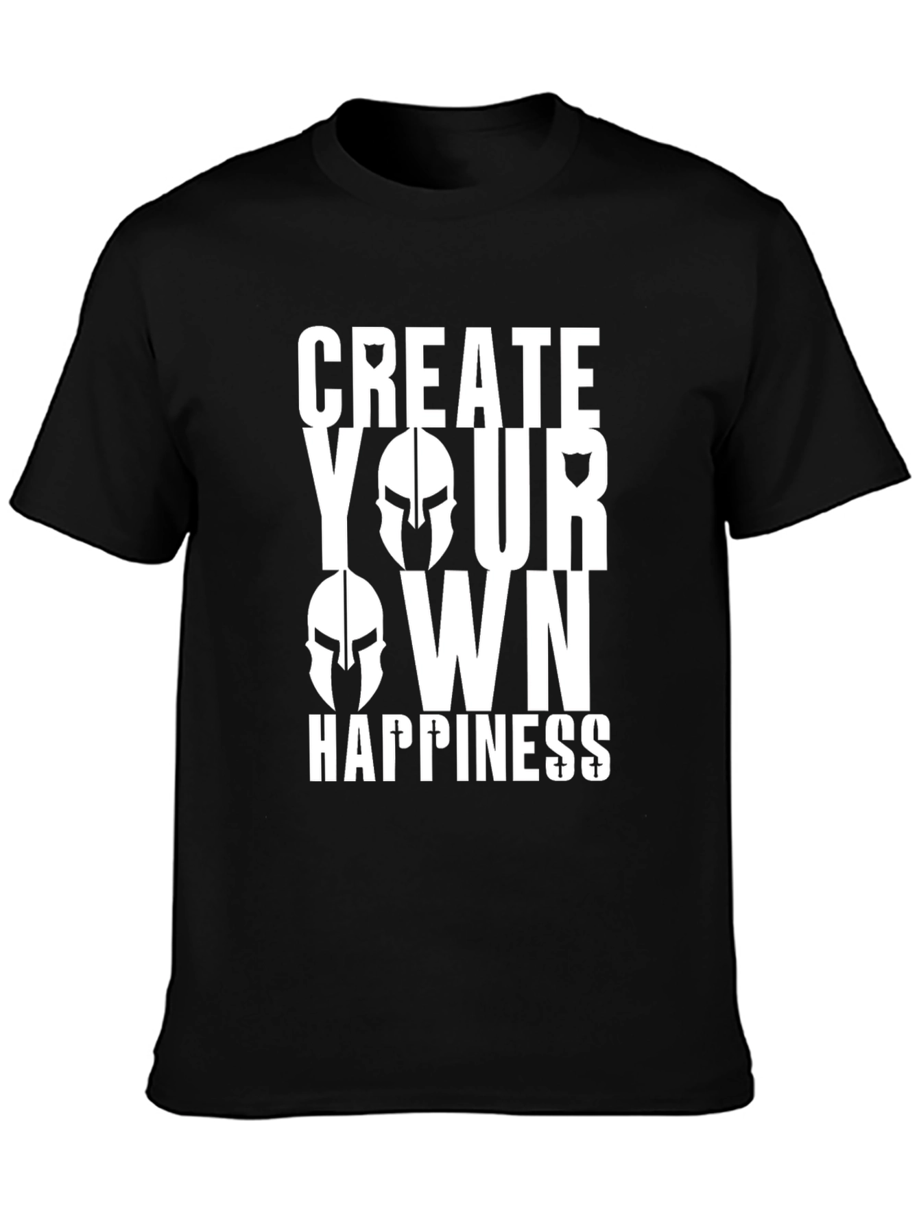 Black Create Your Own Happiness Graphic Tee - Black view 3