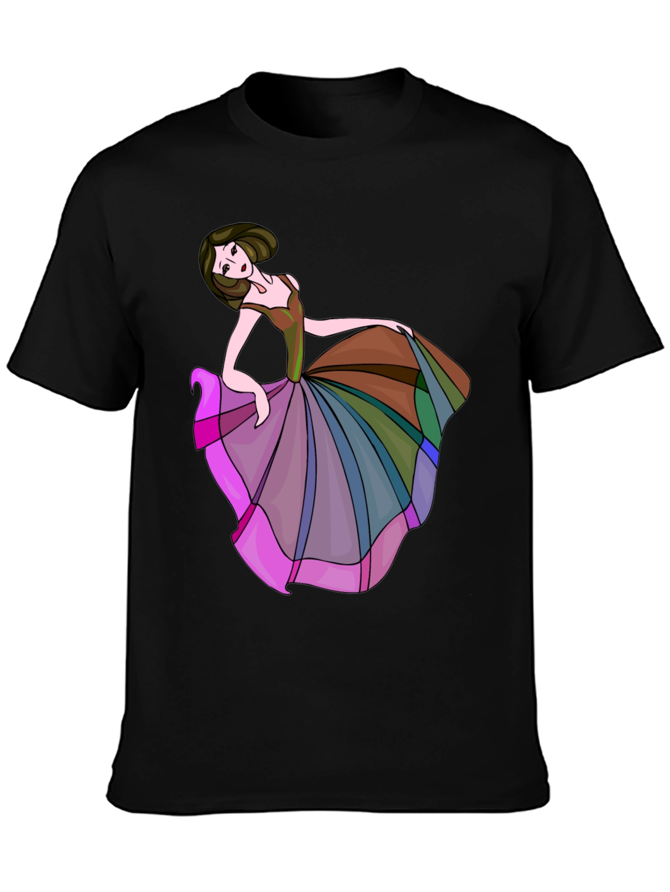 Black Artistic Dancer Graphic T-Shirt view 3