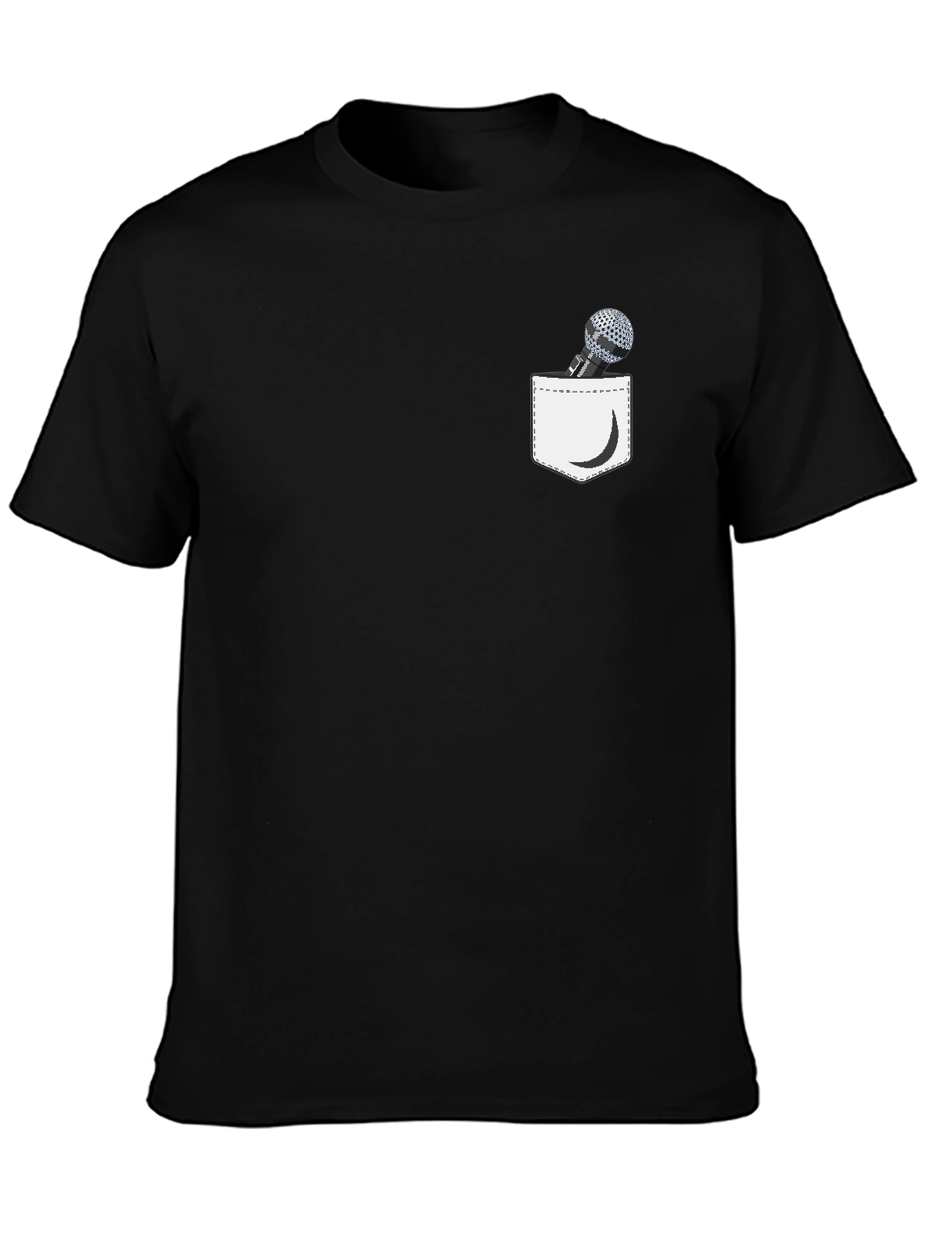 Black Microphone Pocket Graphic Tee - Black view 3
