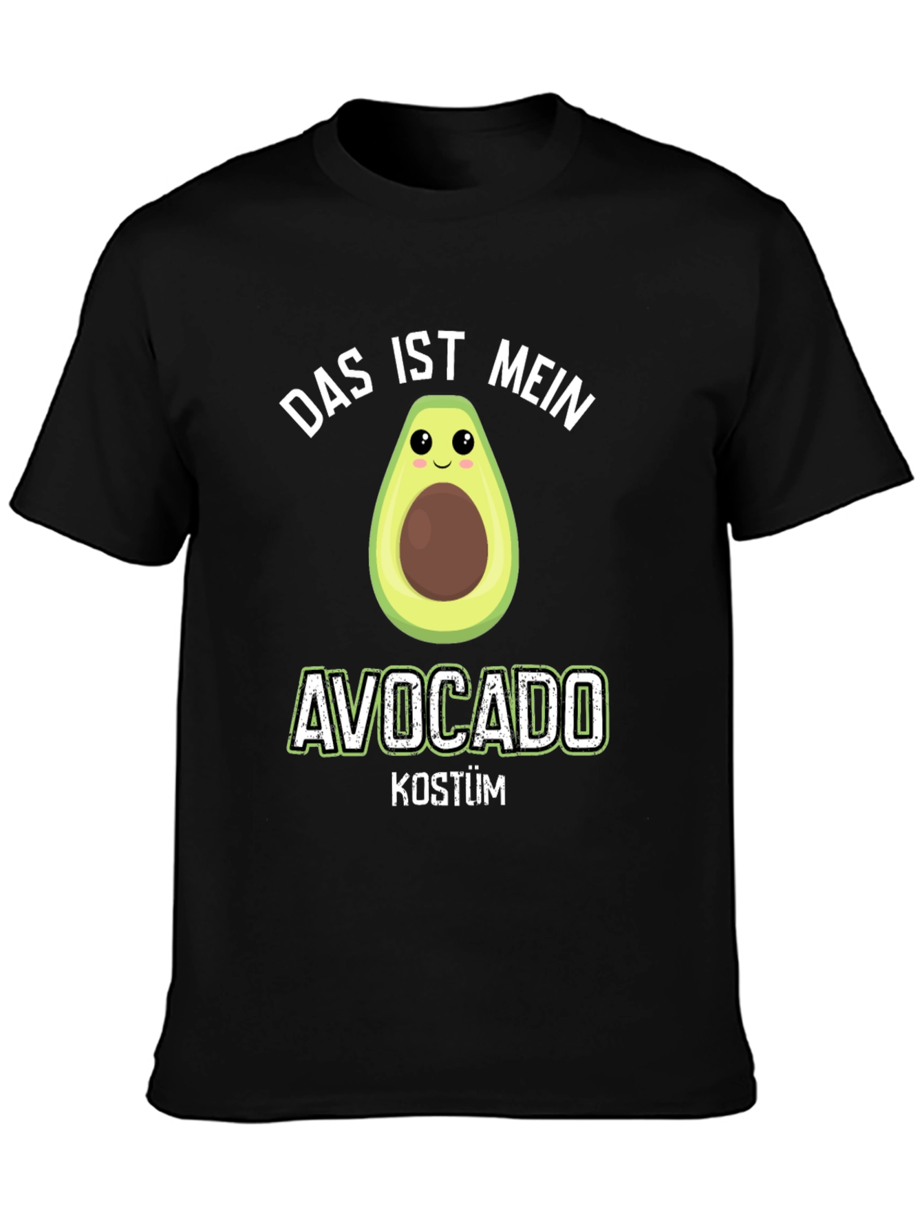 Black Funny Avocado Costume T-Shirt - "Das Ist Mein" Design view 3