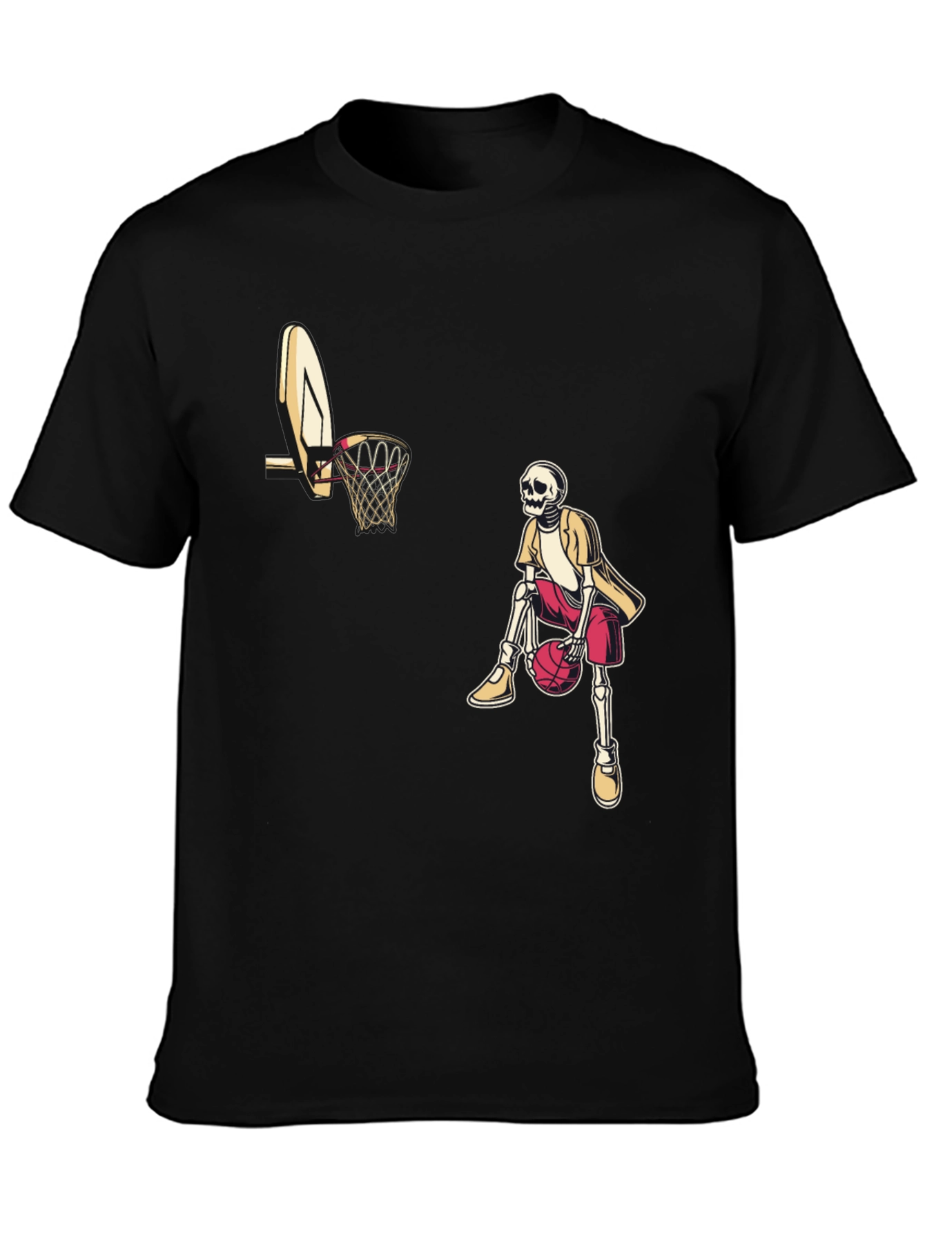 Black Skeleton Baller Black Graphic Tee view 3