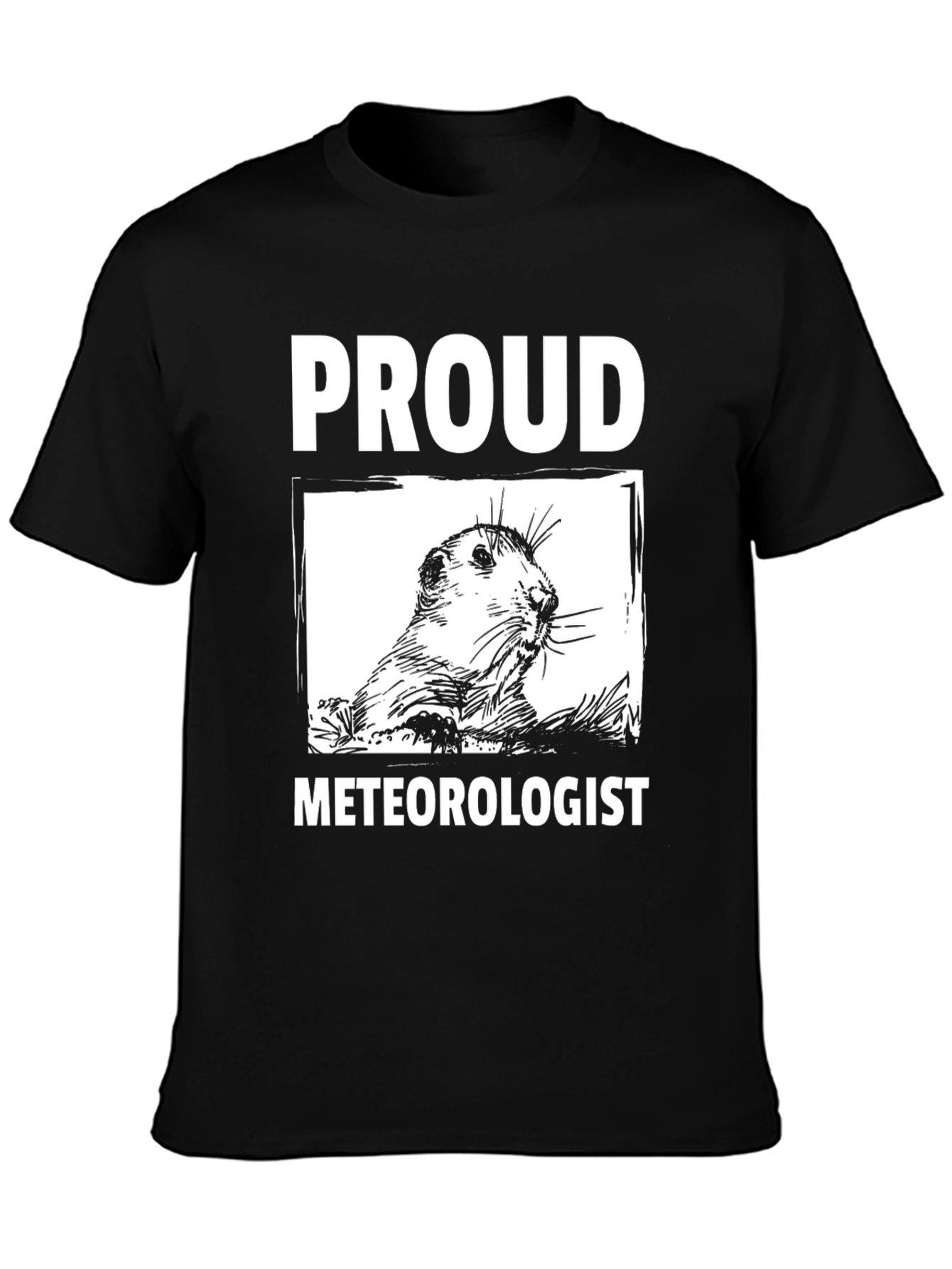 Black Proud Meteorologist T-Shirt - Groundhog Design view 3
