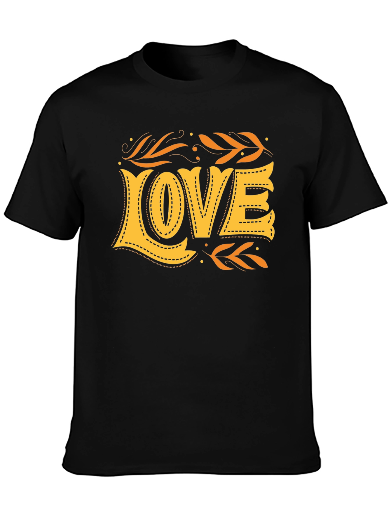 Black Stylish 'LOVE' Graphic Print Black T-Shirt view 3