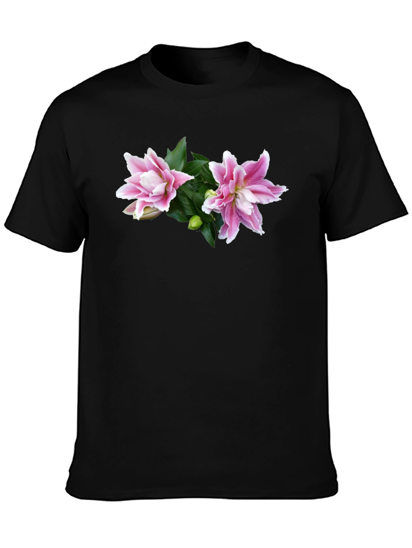 Black Floral Print Black T-Shirt - Stylish Men's Casual Wear view 3