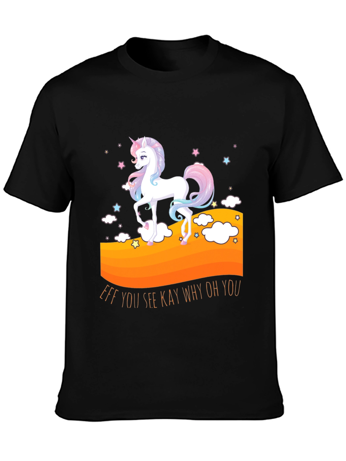 Black Unicorn T-Shirt: "Eff You See Kay Why Oh You" view 3