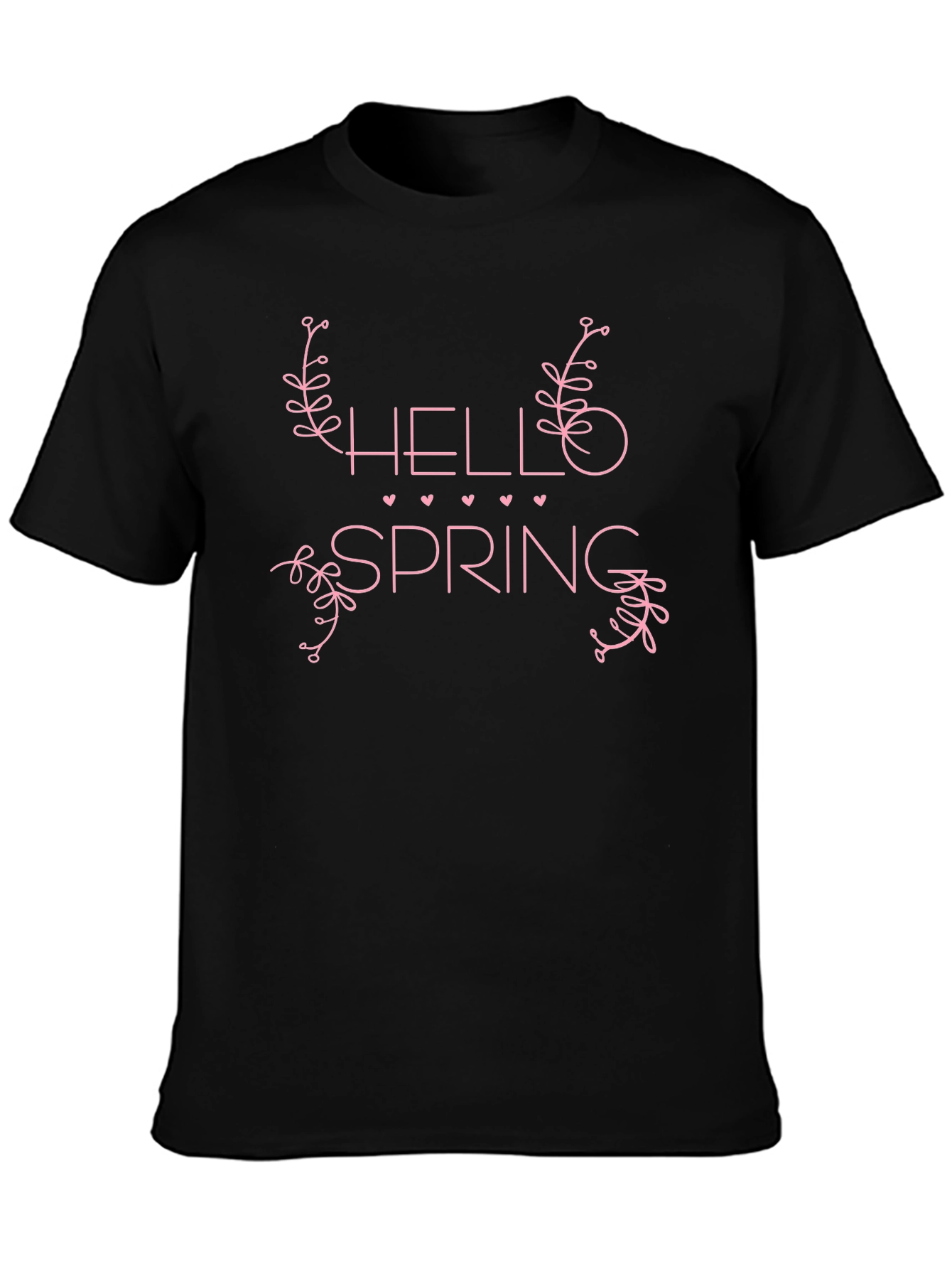 Black Hello Spring Graphic Tee - Black view 3