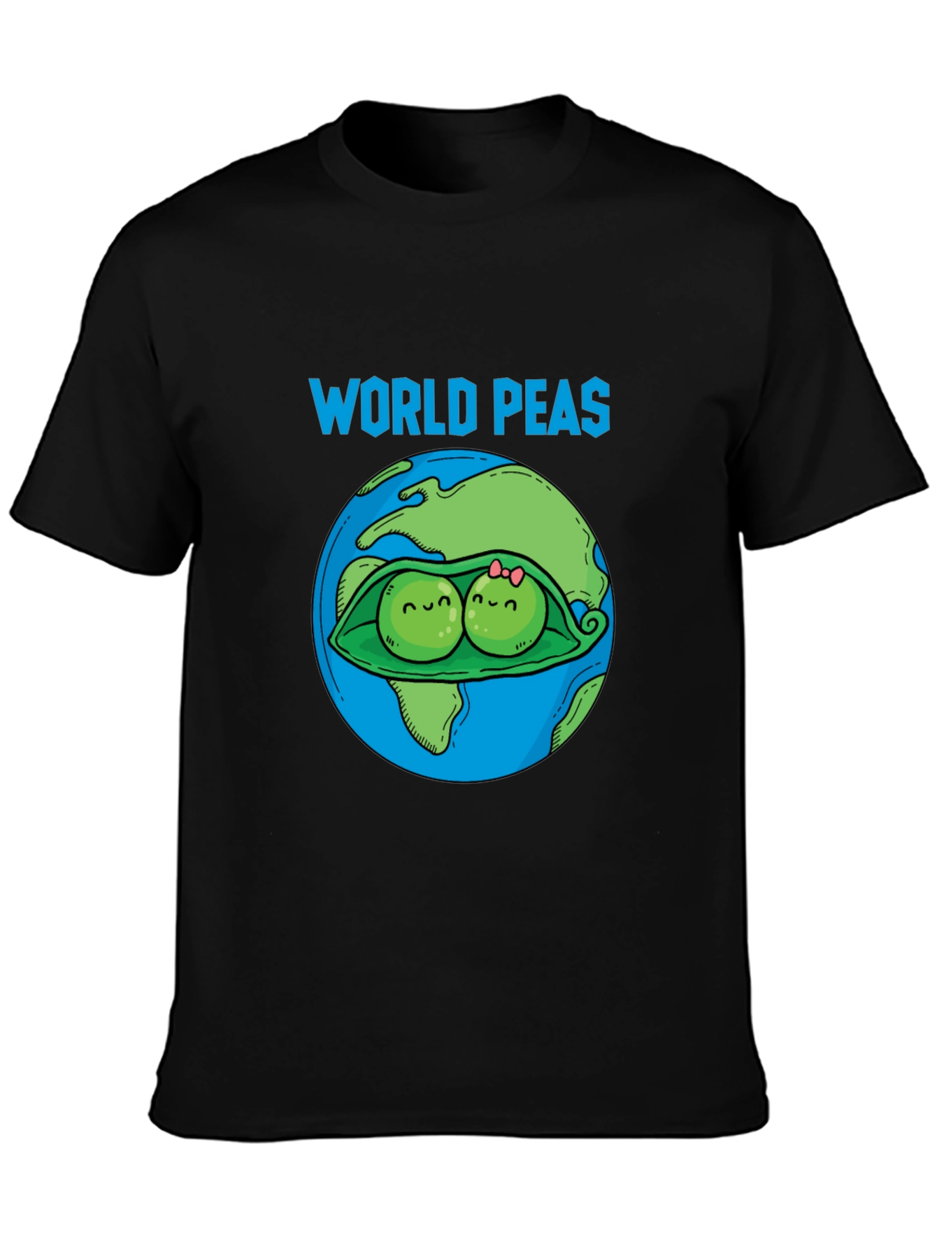 Black World Peas Graphic T-Shirt - Funny Earth Day Tee view 3