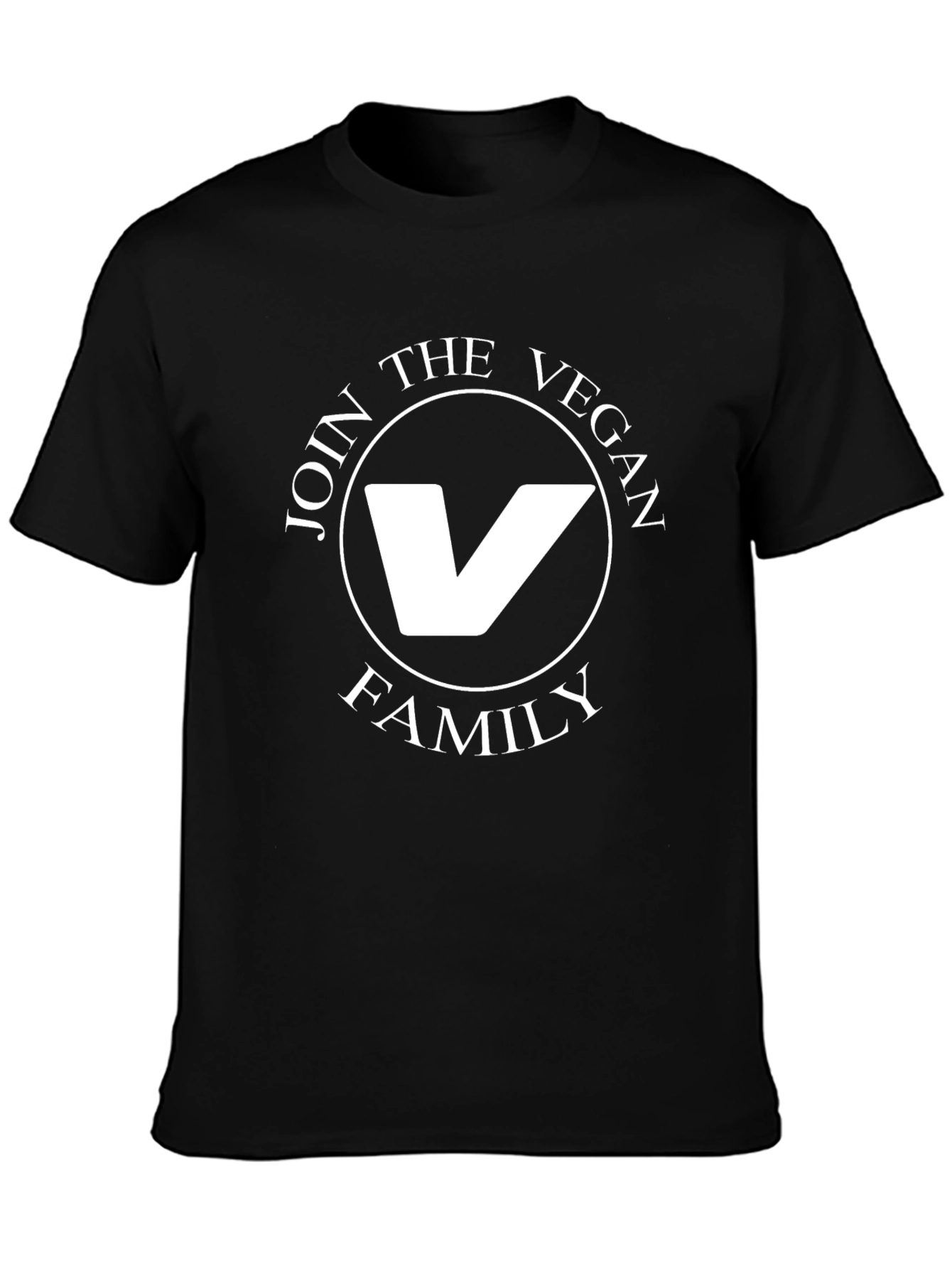 Black Vegan Family Graphic Tee - Black Cotton T-Shirt view 3