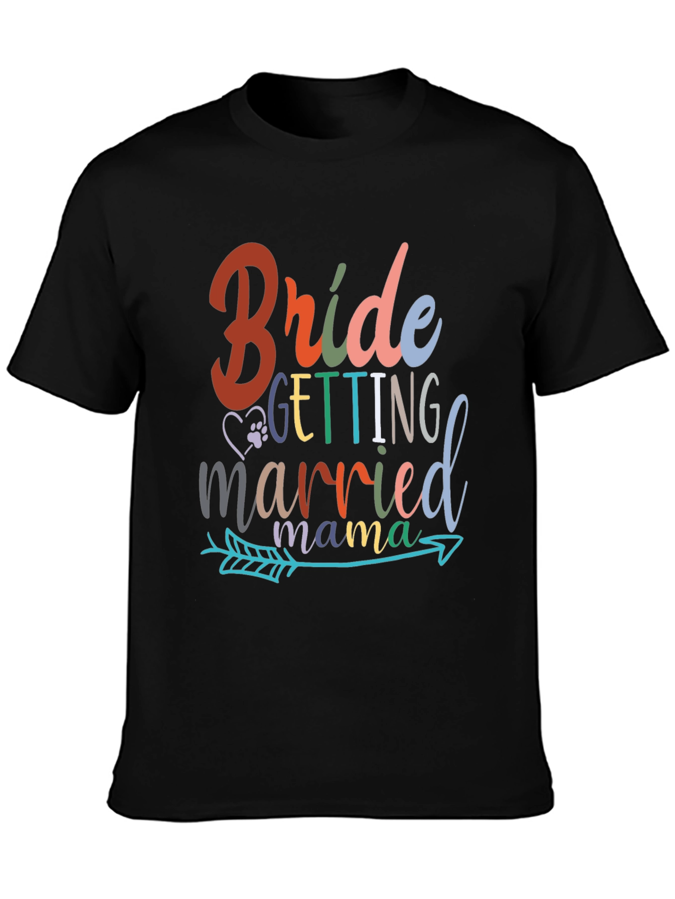Black Bride Getting Married Mama T-Shirt view 3