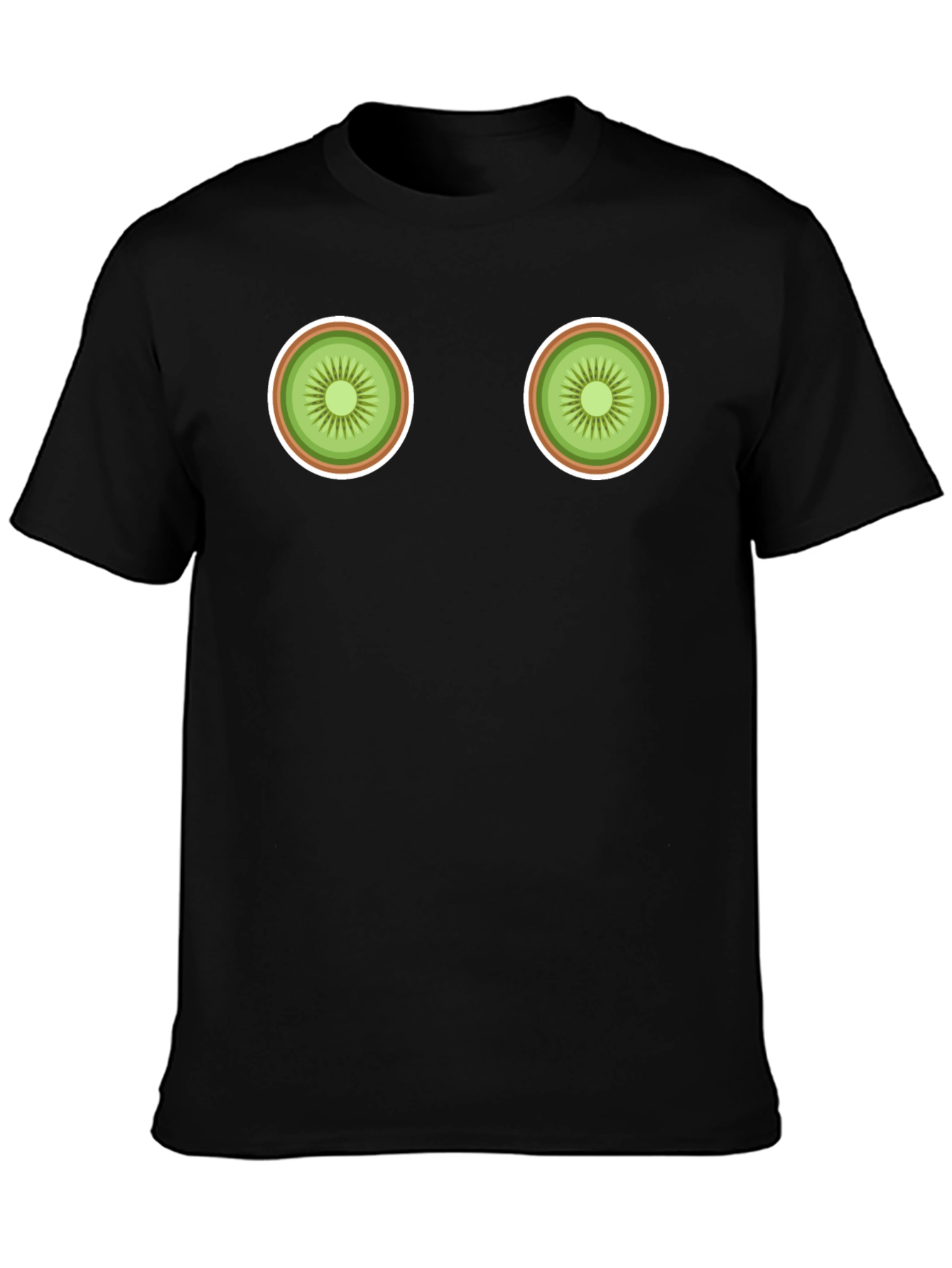 Black Kiwi Slice Graphic Black T-Shirt view 3