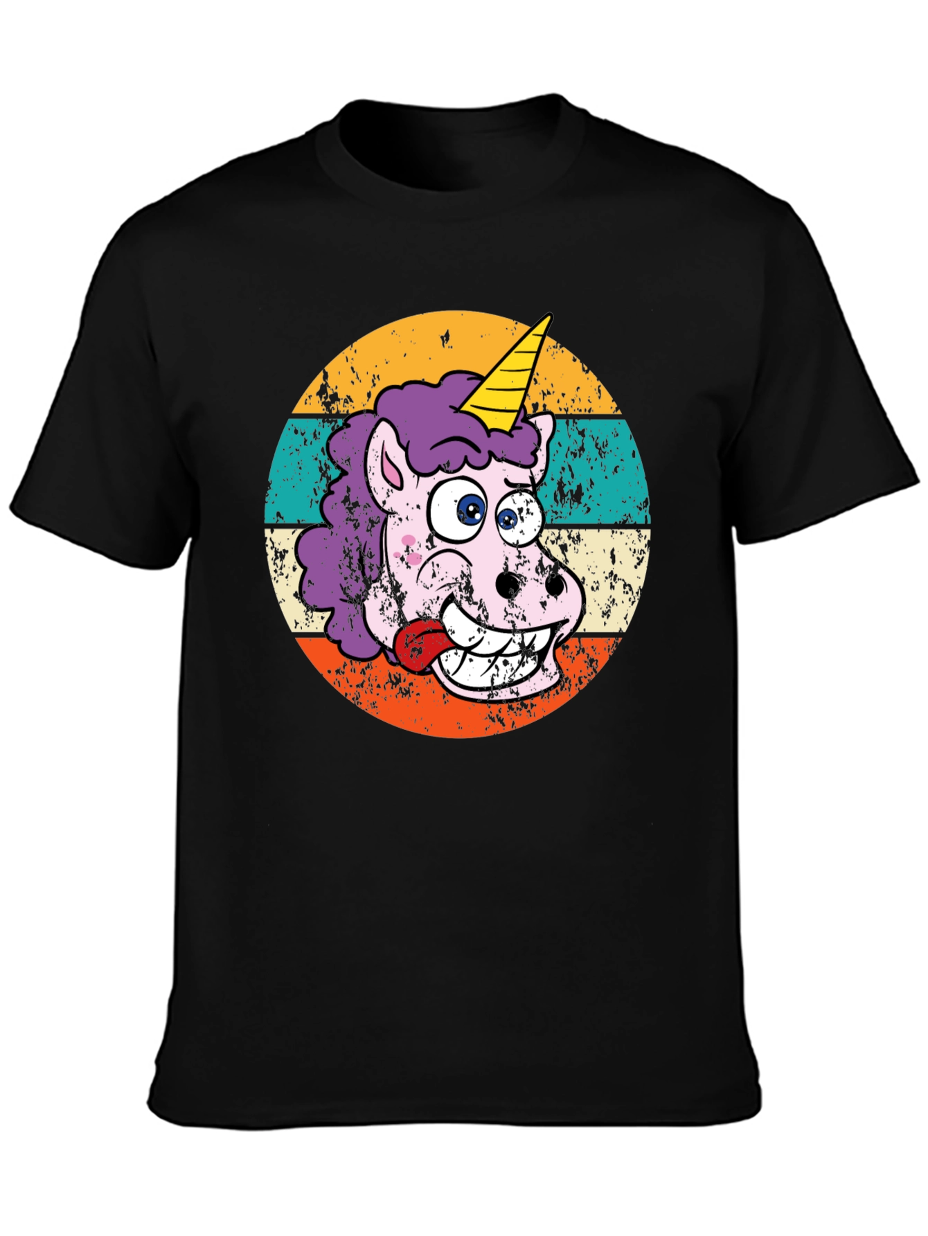 Black Funny Unicorn T-Shirt view 3