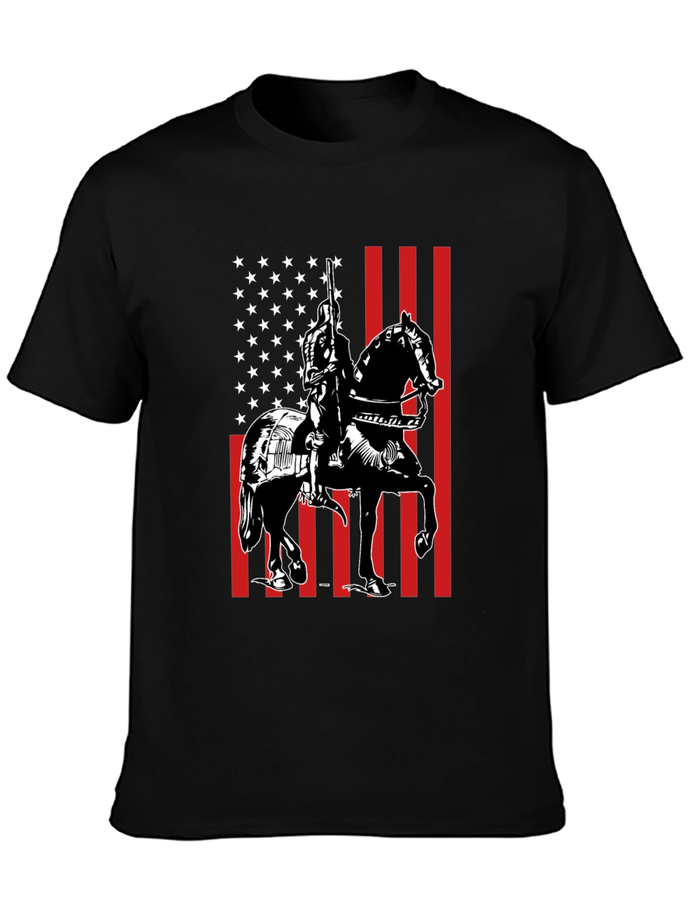 Black American Knight T-Shirt view 3